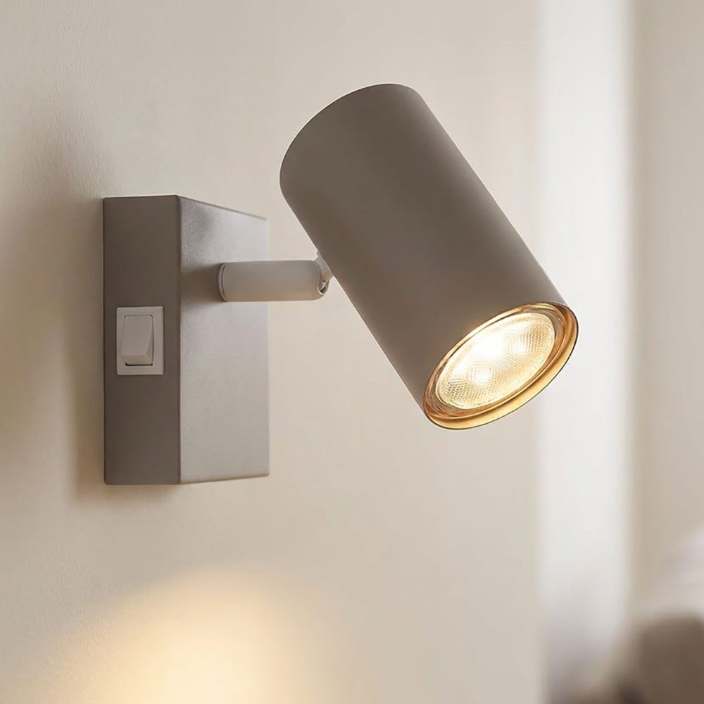 GLOBO LIGHTING Wandleuchte, Leuchtmittel nicht inklusive, Wandleuchte Metall sandfarben dreh- und schwenkbar Schalter