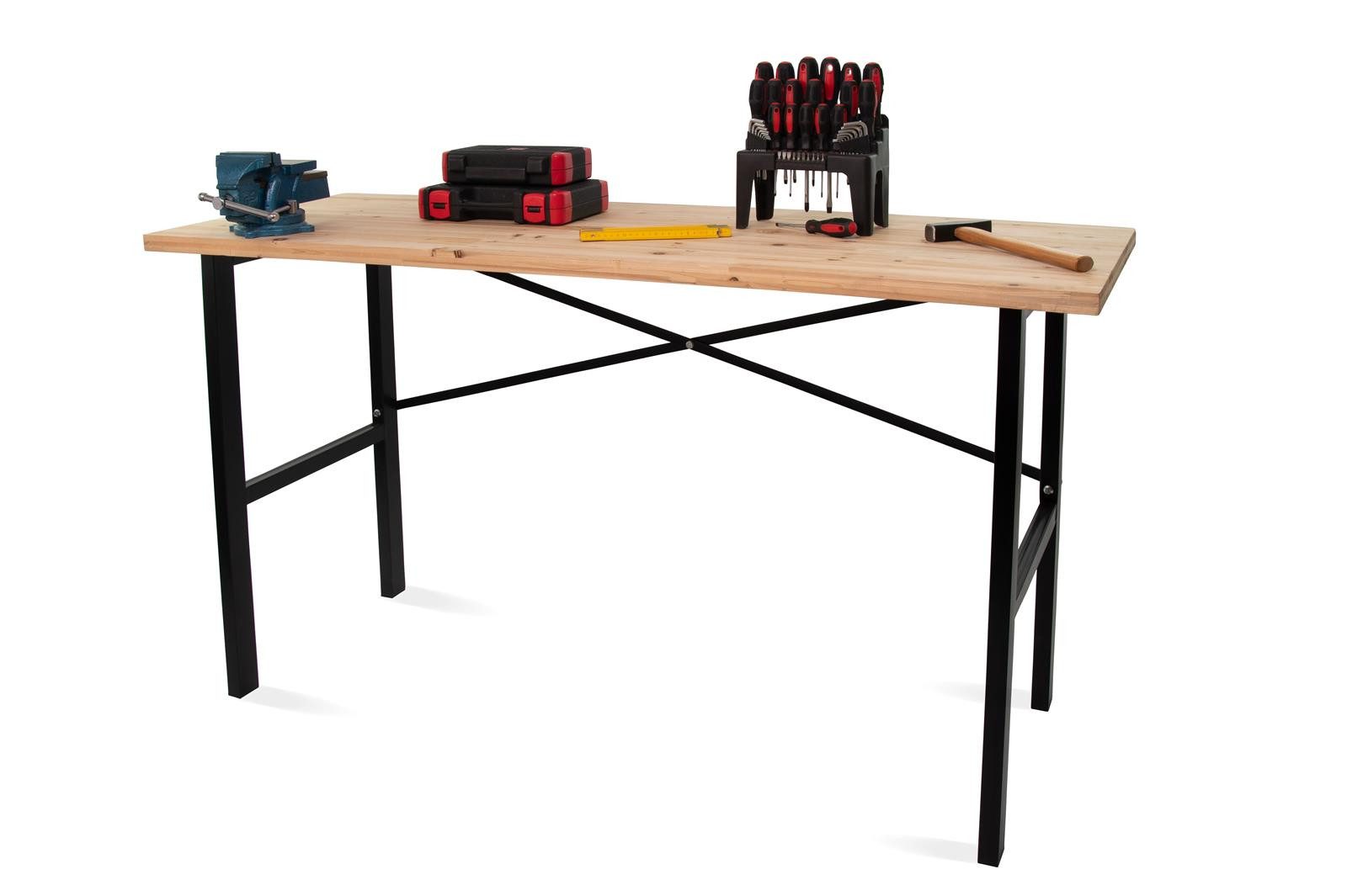 rikta Werkbank Arbeitstisch / Werkbank mit 30mm Fichtenholztischplatte, (Set), 30 mm starke Fichtenholzplatte, belastbar bis 200 kg