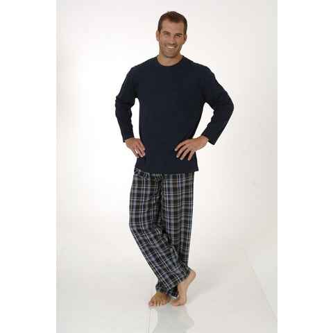 Normann Pyjama Herren Pyjama Mix& Match Schlafanzug, Hose gewebt, Oberteil Wirkware