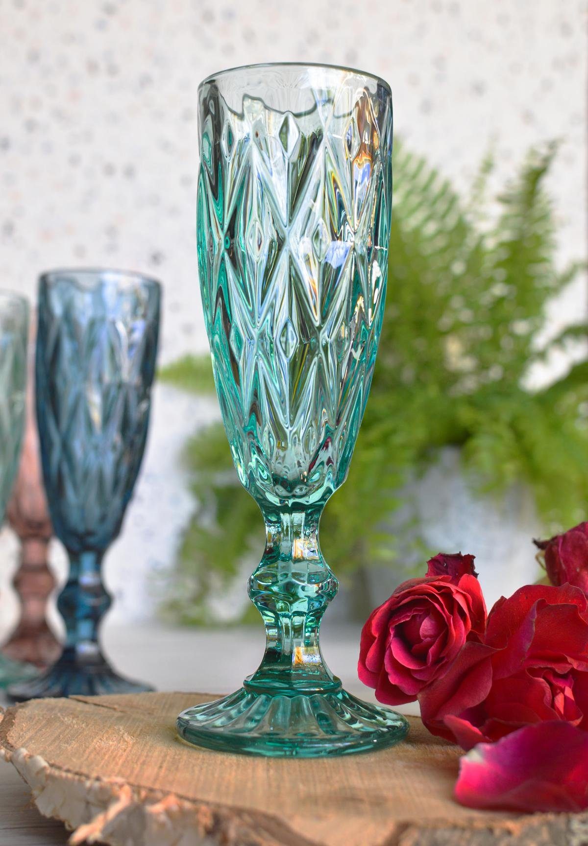 Sendez Sektglas 6 bunte Sektgläser 150ml Champagner Sektkelche Sektglas Proseccogläser, Glas