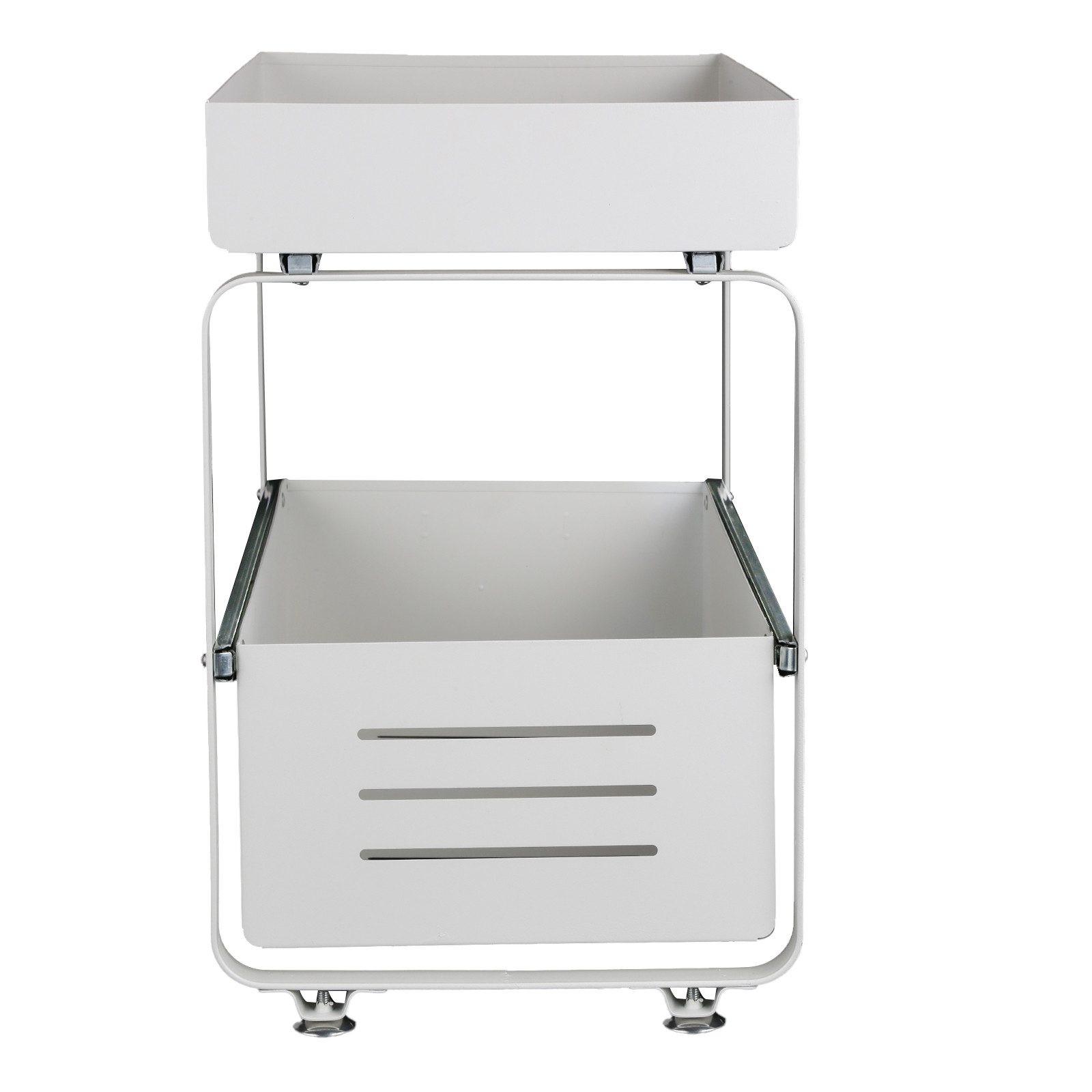 JEOBEST Küchenregal Küchenregal Regal mit 2 Korb-Auszügen, Spülschrank Organizer