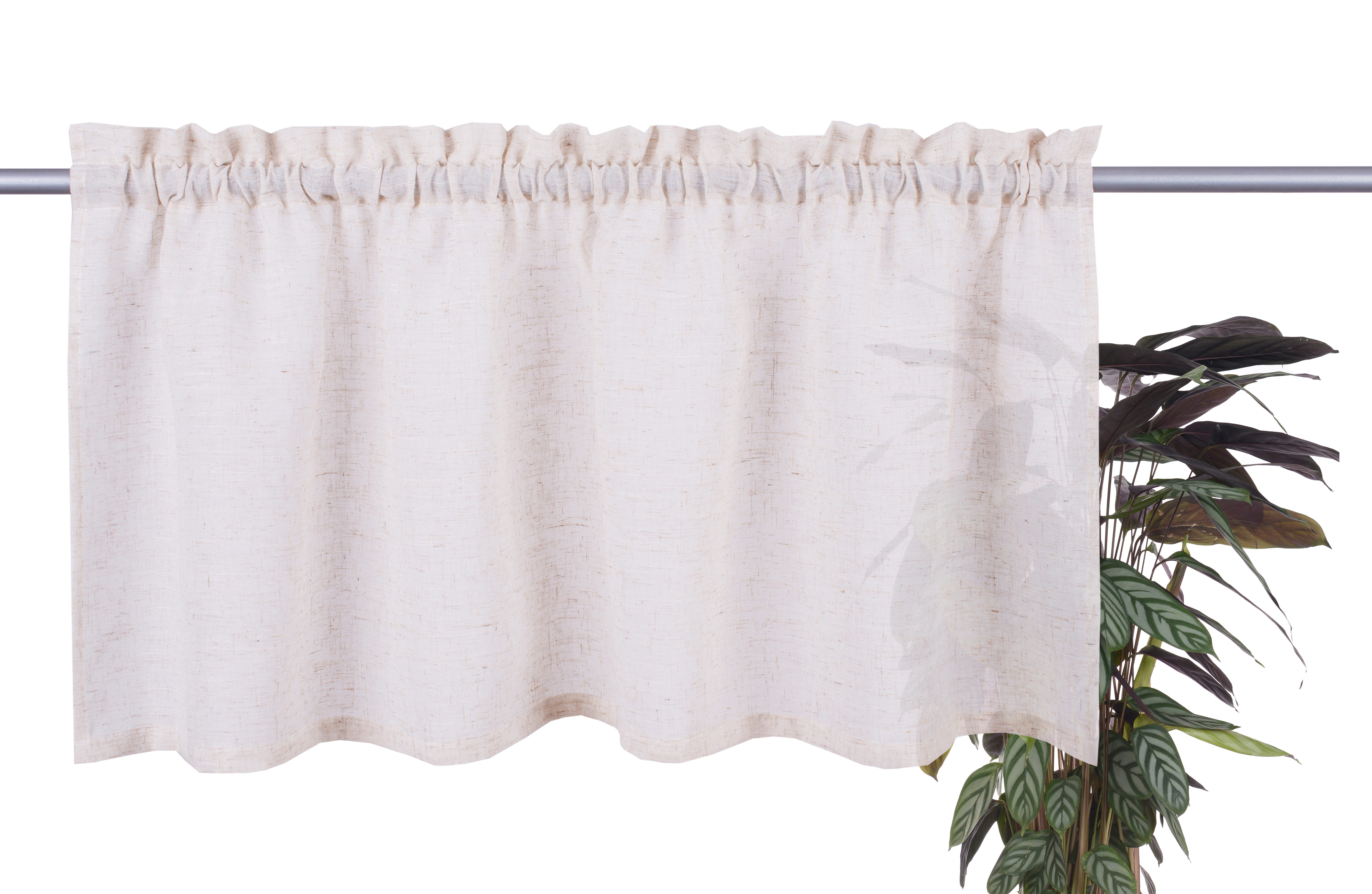 OTTO home Scheibengardine Louvelle (1 St), Stangendurchzug, halbtransparent, Leinenoptik, Scheibengardine, modern, basic