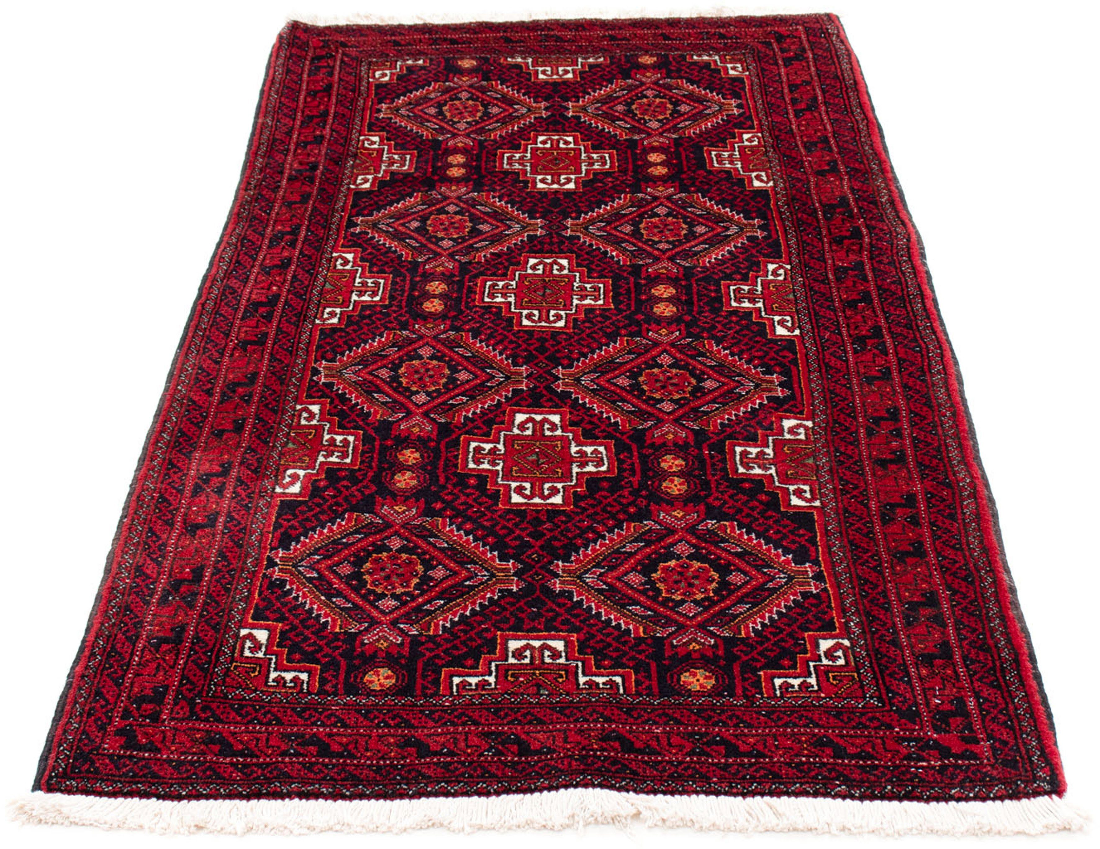 Orientteppich Belutsch - 164 x 87 cm - dunkelrot, morgenland, rechteckig, Höhe: 8 mm, Wohnzimmer, Handgeknüpft, Einzelstück mit Zertifikat