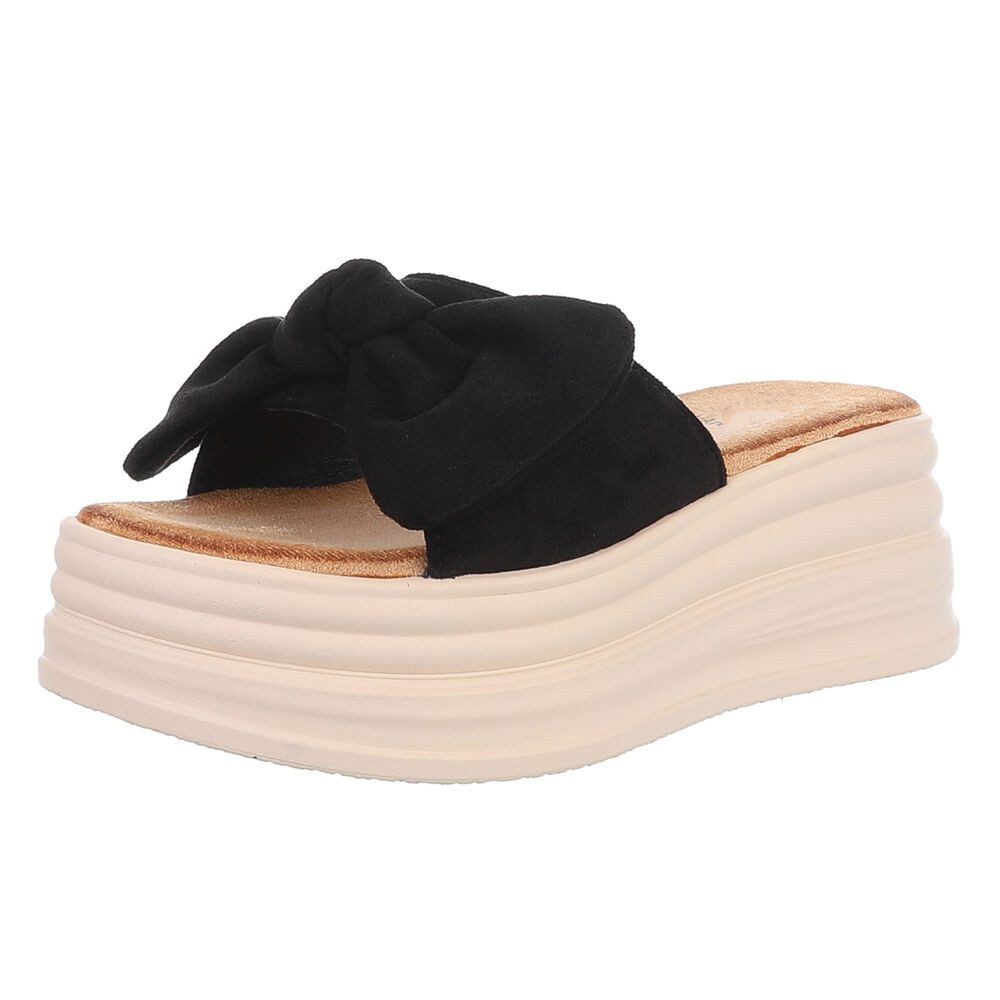 Ital-Design Beige Plateau-Sandalen mit Schleife für günstig online kaufen