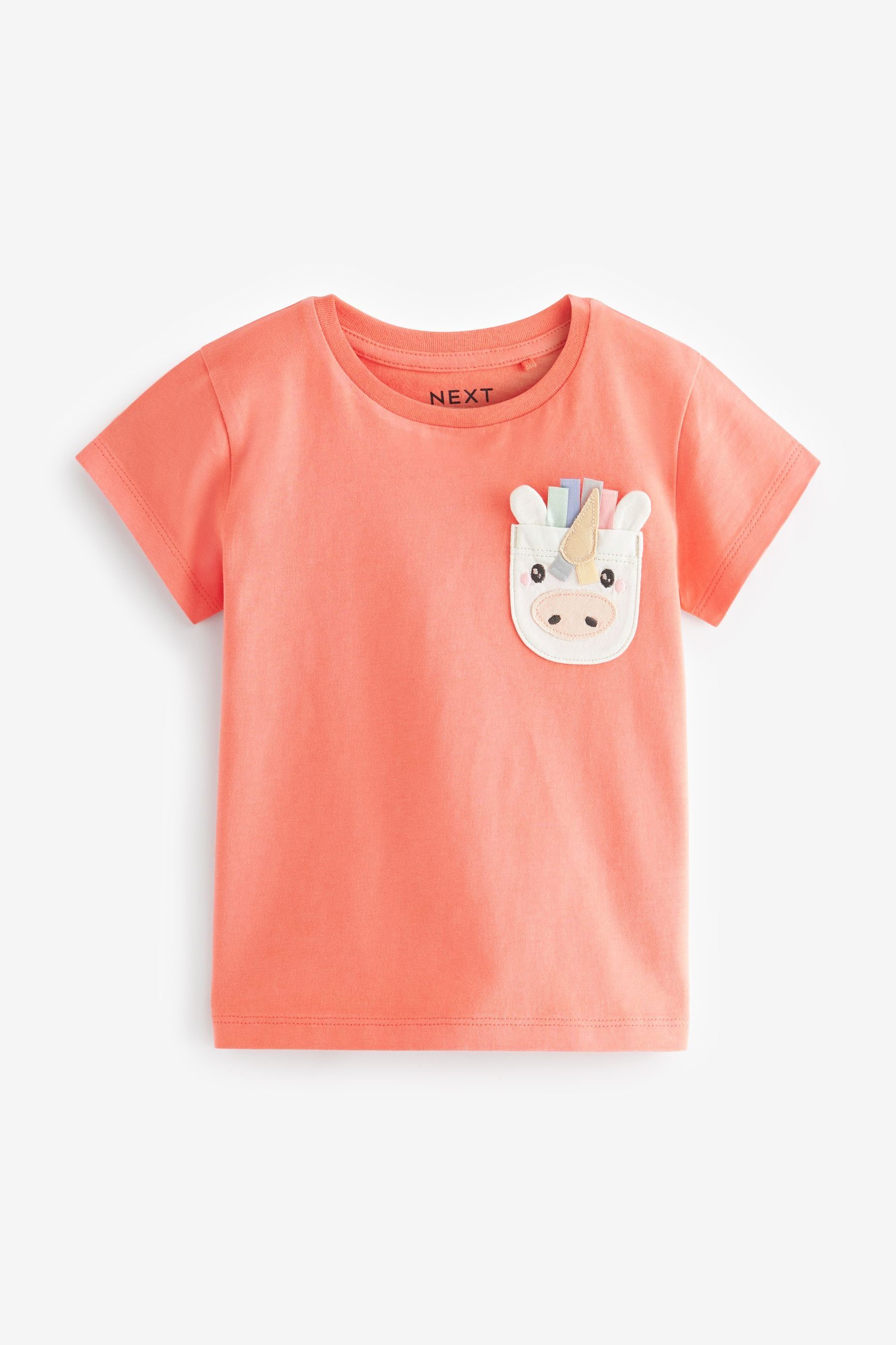 Pink (3-tlg) Green/Coral Langarmshirt im 3er-Pack Next Baumwoll-T-Shirts Langärmelige