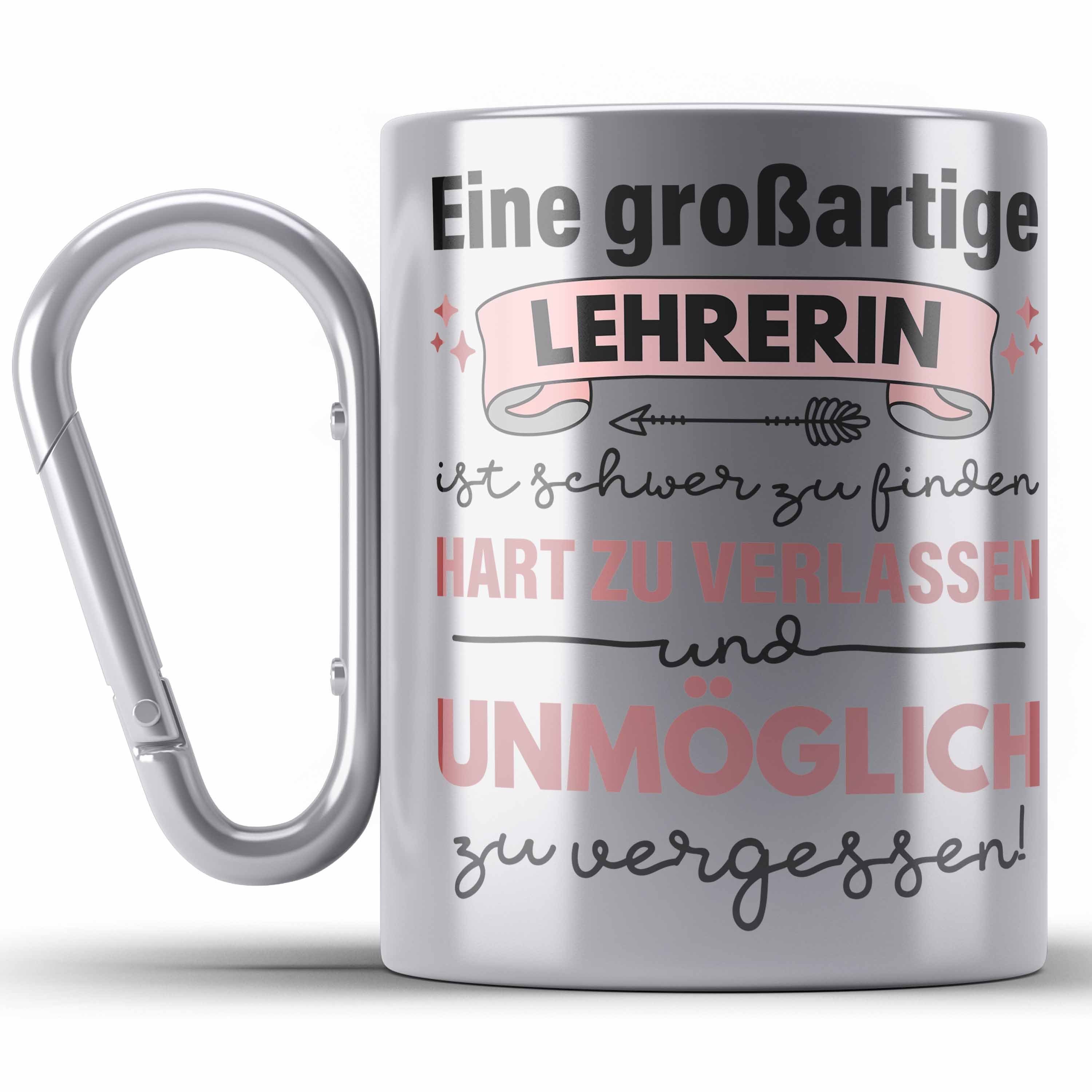 Trendation Thermotasse Lehrerin Geschenk Edelstahl Tasse Geschenkidee Lustig Danke Sprüche Da Silber