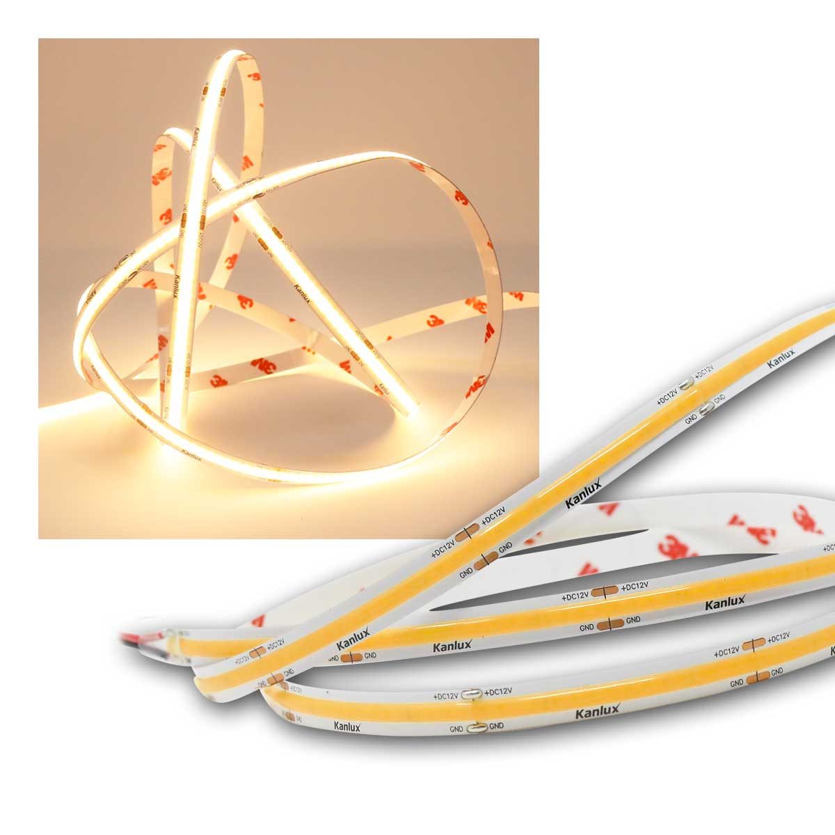 Kanlux LED-Streifen COB LED-Strip 5m, warmweiß, 900 lm/m, 12V, 9W/m