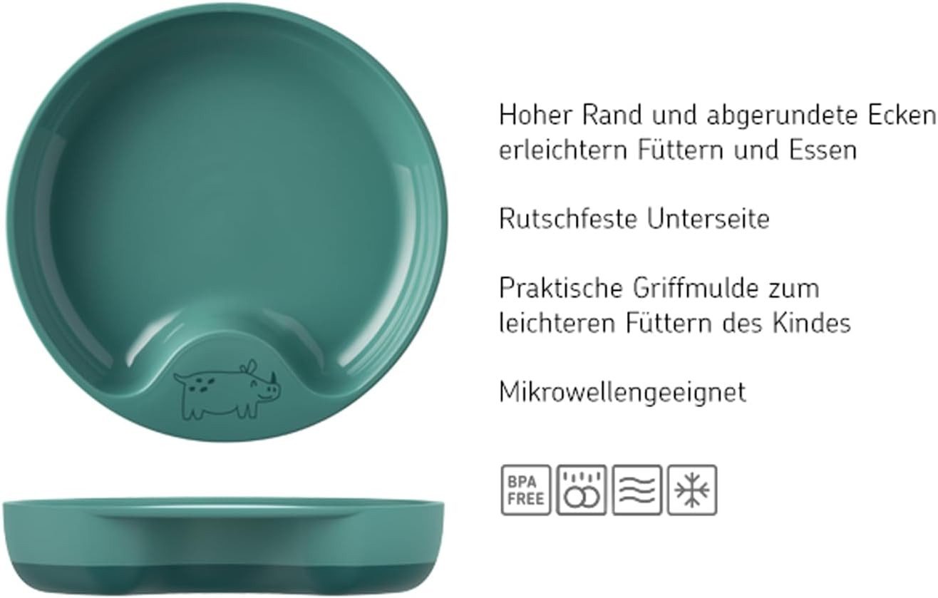 Mepal Trinklernbecher Baby 3er Geschirrset mit Trinkbecher, Teller & Löffel, Polypropylene, Edelstahl, Spülmaschinengeeignet, BPA frei, auslaufsicher, 3er Set,  – Bild 2 von 5