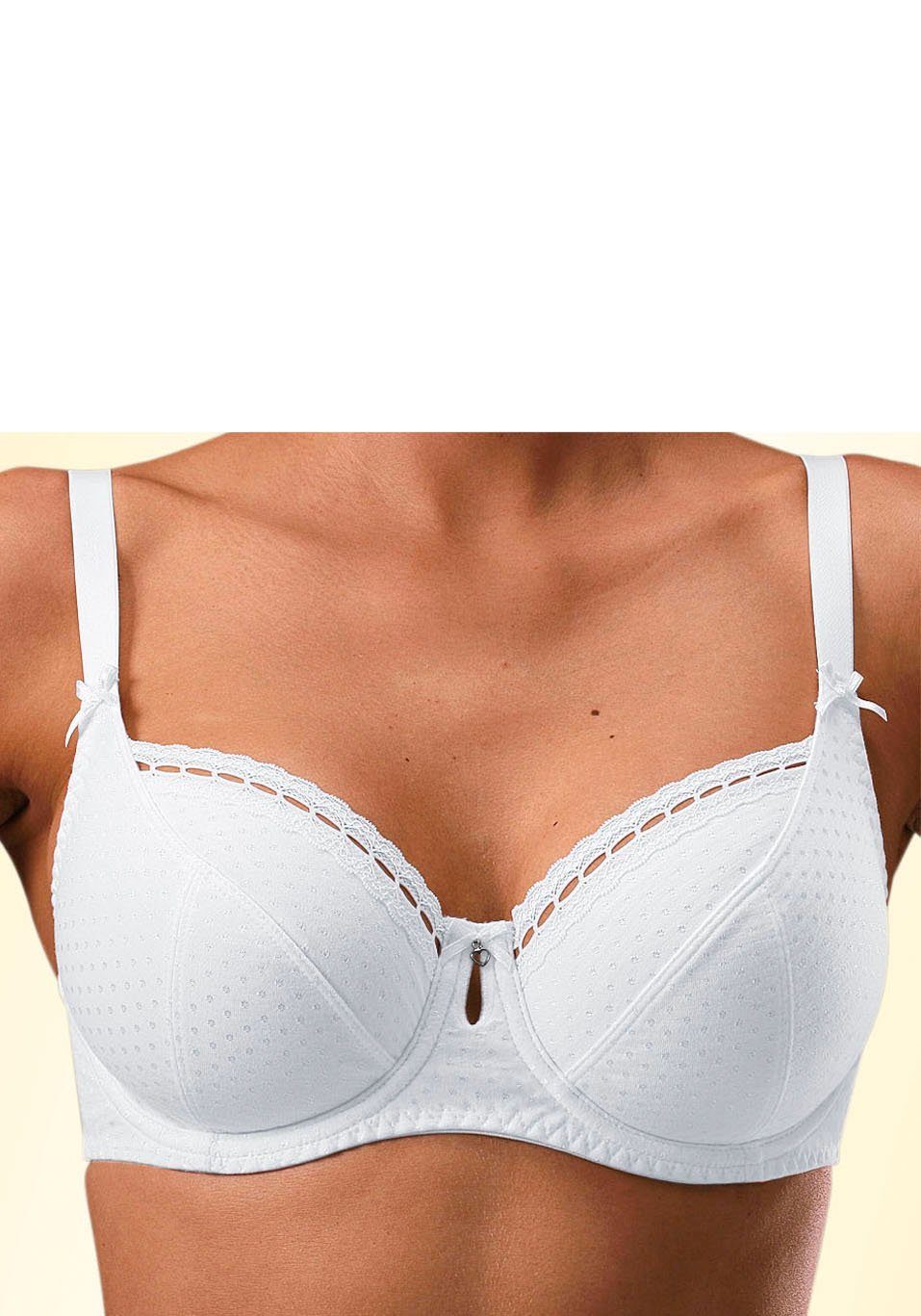 petite fleur by Lascana Bügel-BH, Baumwoll-BH, Dirndl-BH (Packung, 2 Stück) aus Baumwolljacquard, große Größen, Dessous – Bild 5 von 5