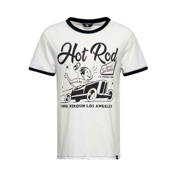 KingKerosin T-Shirt Hot Rod Speed Cartoon Print