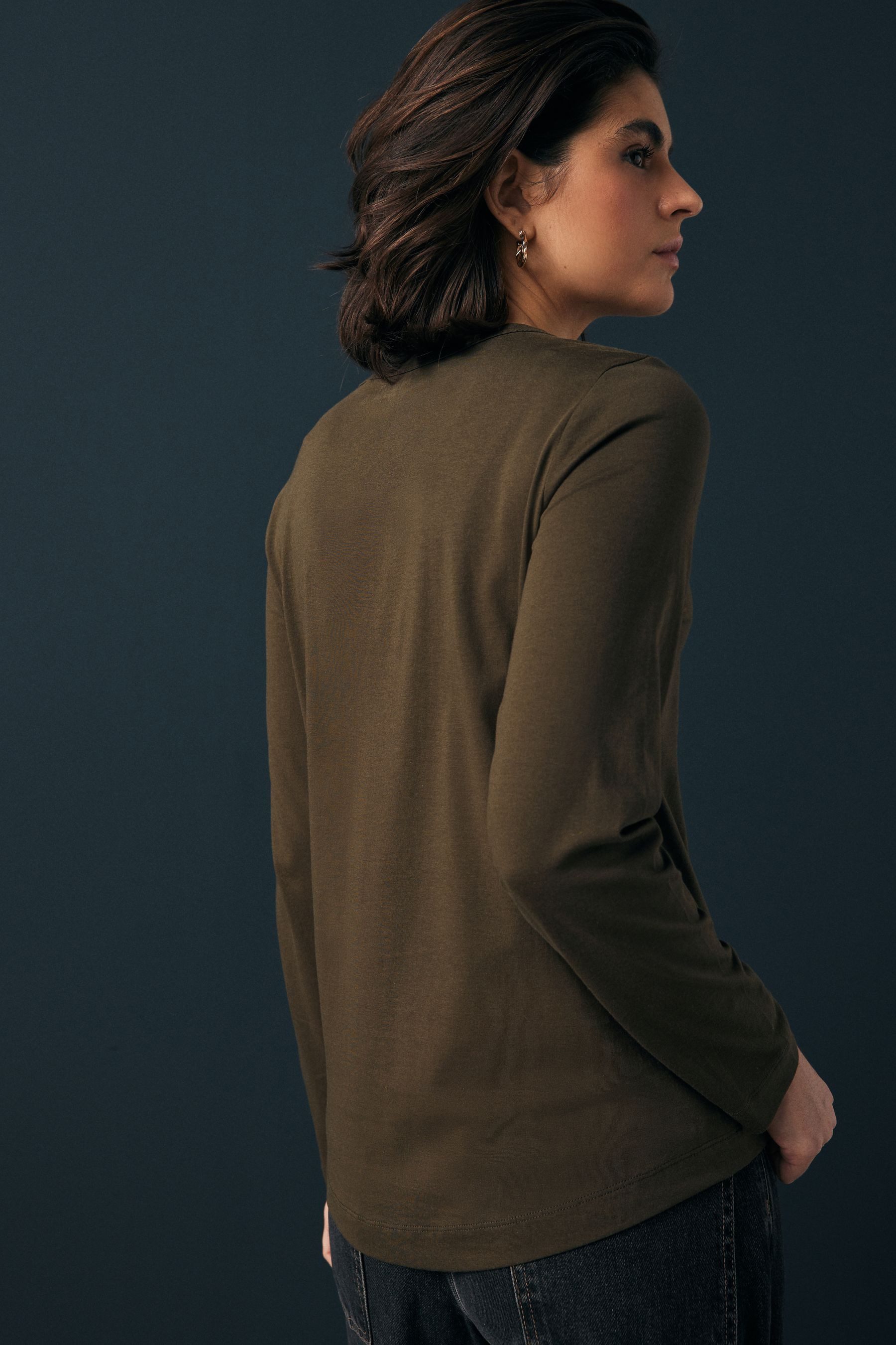 Next Langarmshirt Langarm-Rundhalsoberteil aus 100 % Baumwolle günstig online kaufen