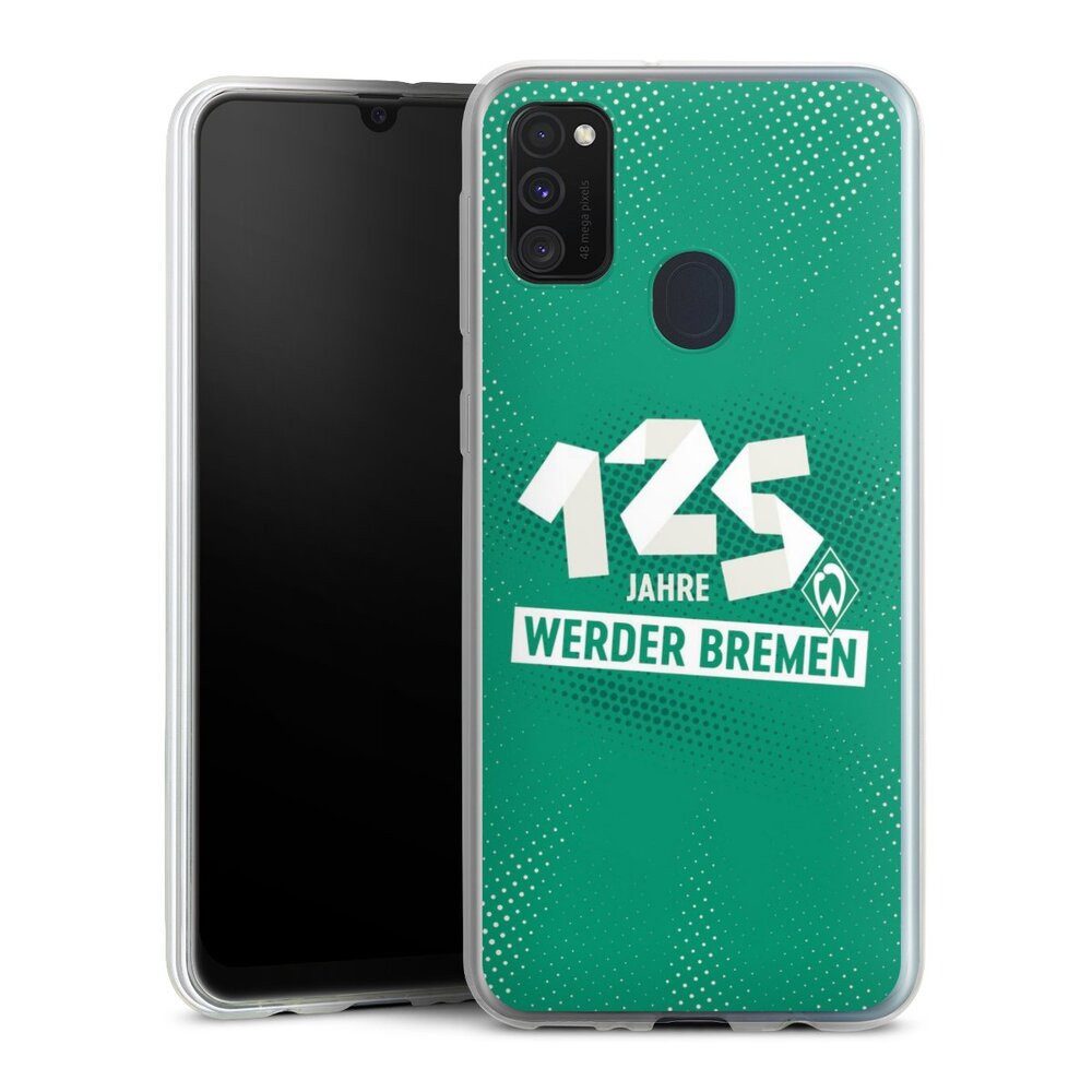 DeinDesign Handyhülle 125 Jahre Werder Bremen Offizielles Lizenzprodukt, Samsung Galaxy M30s Slim Case Silikon Hülle Ultra Dünn Schutzhülle