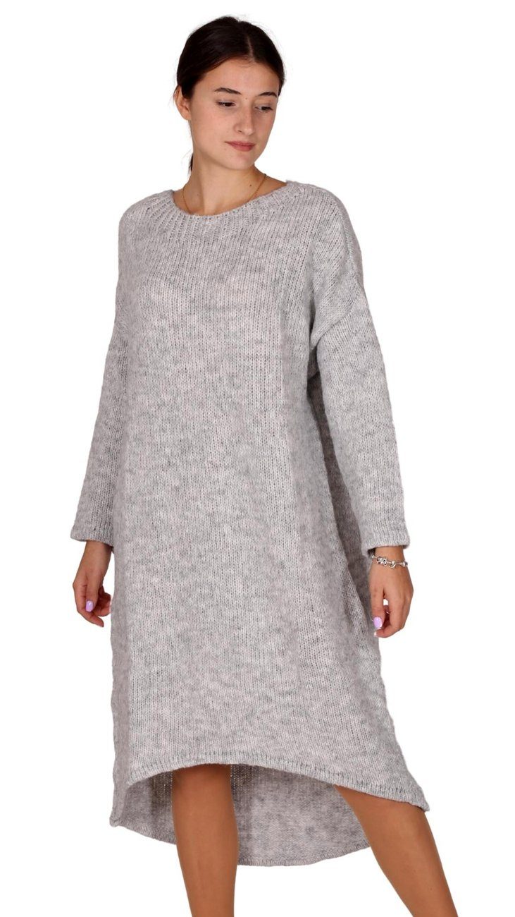 Charis Moda Strickkleid Strickleid Langarm Rundhalsausschnitt asymmetrisch günstig online kaufen