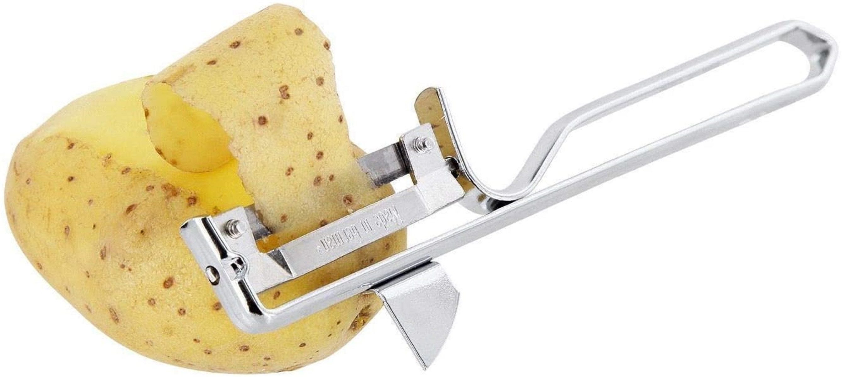 WESTMARK Spargelschäler Universal-Sparschäler mit geschärftem Ausstecher, 15,5 x 3,5 cm, Edelstahlklinge, Metall/Verchromt, perfekt für präzises Schälen