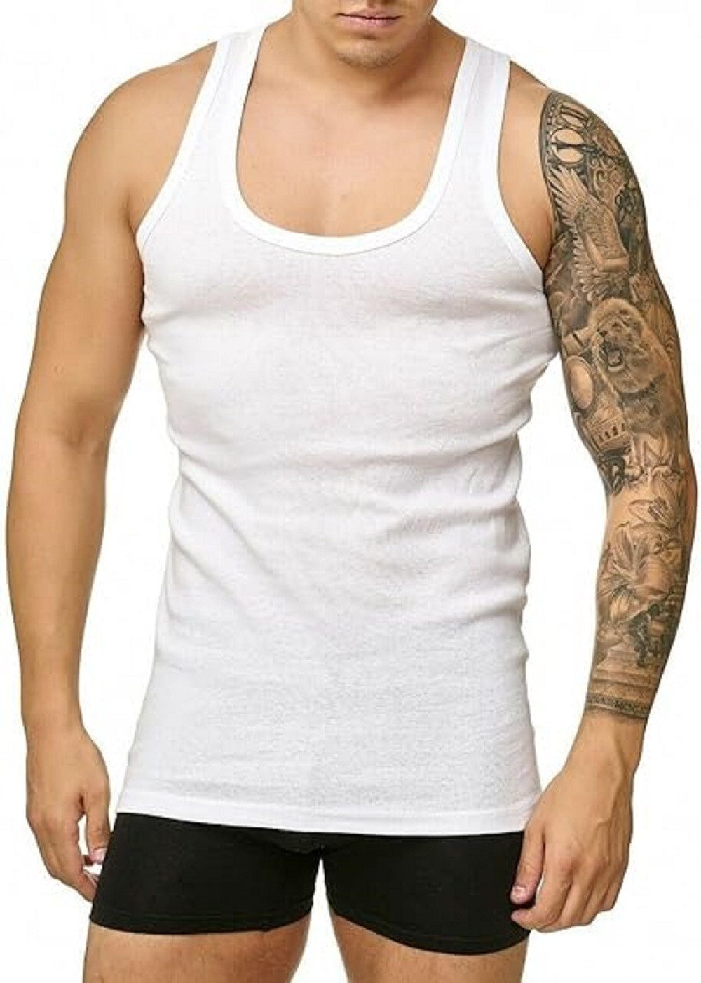 DDOnlineShop Unterhemd 4 Stück Tank Top Achselshirt Herren Weiß (Spar-Set, günstig online kaufen