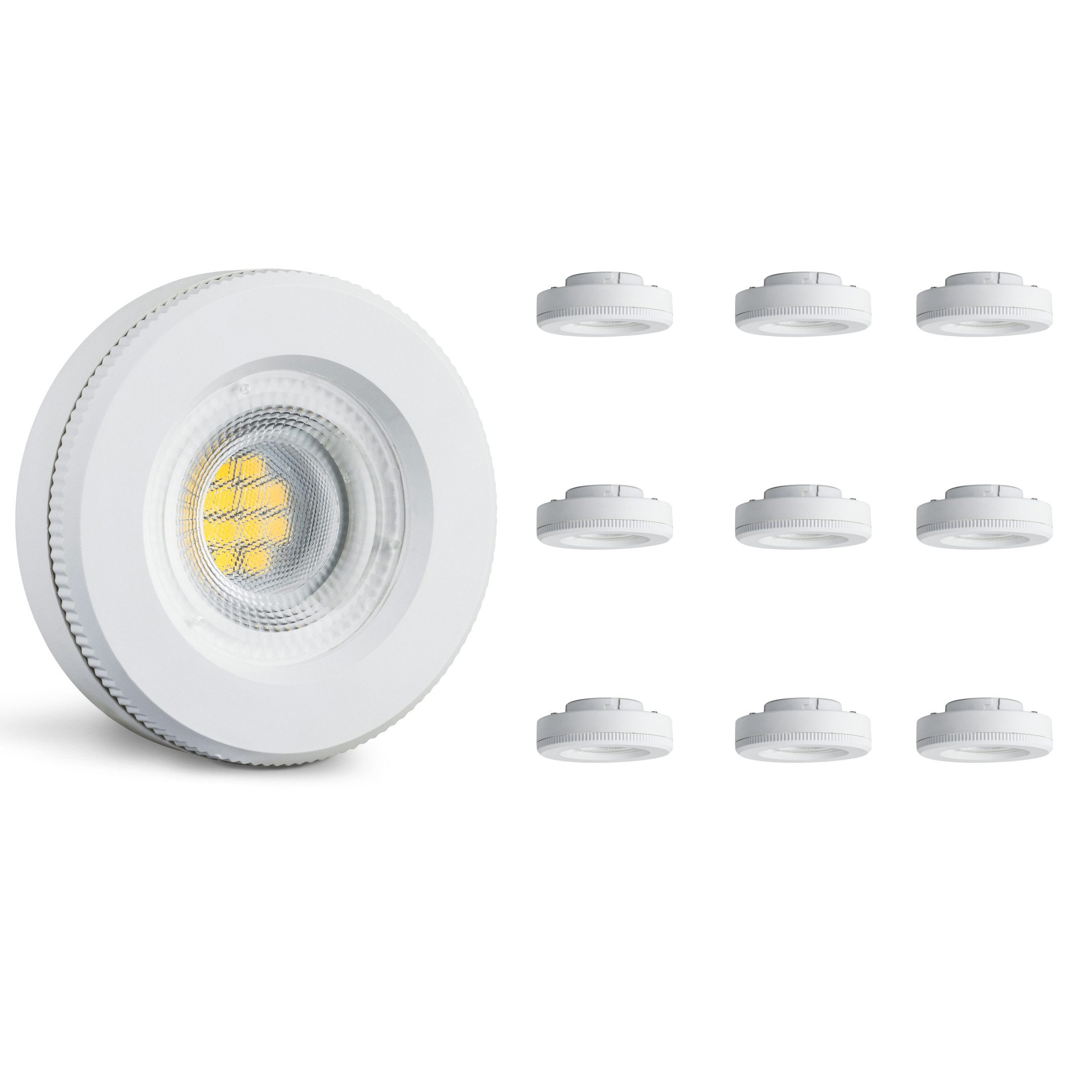 SEBSON LED-Leuchtmittel LED Lampe GX53 Energieeffizienz A warmweiß 2,5W 450lm 230V 10er Set, GX53, 10 St., Warmweiß, Energieeffizienzklasse A Ø73mm flach 120° Abstrahlwinkel 230V