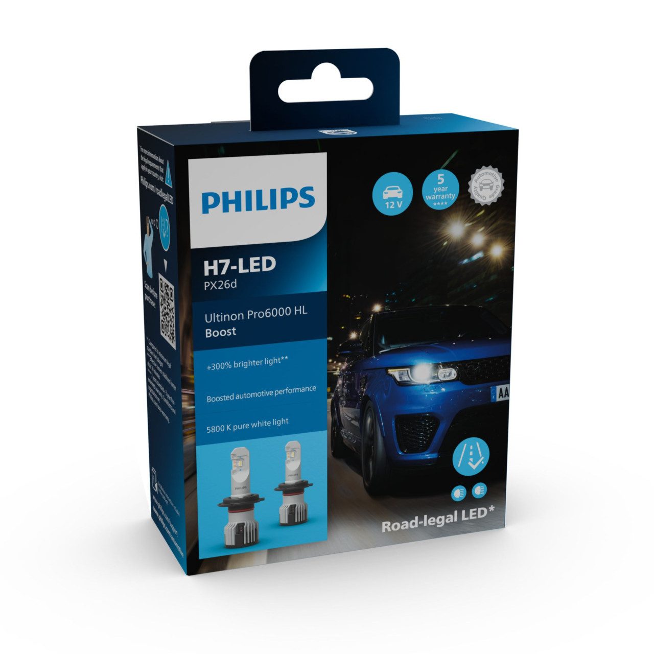 Philips KFZ-Ersatzleuchte Philips Scheinwerferlampe H7-LED Ultinon Pro6000