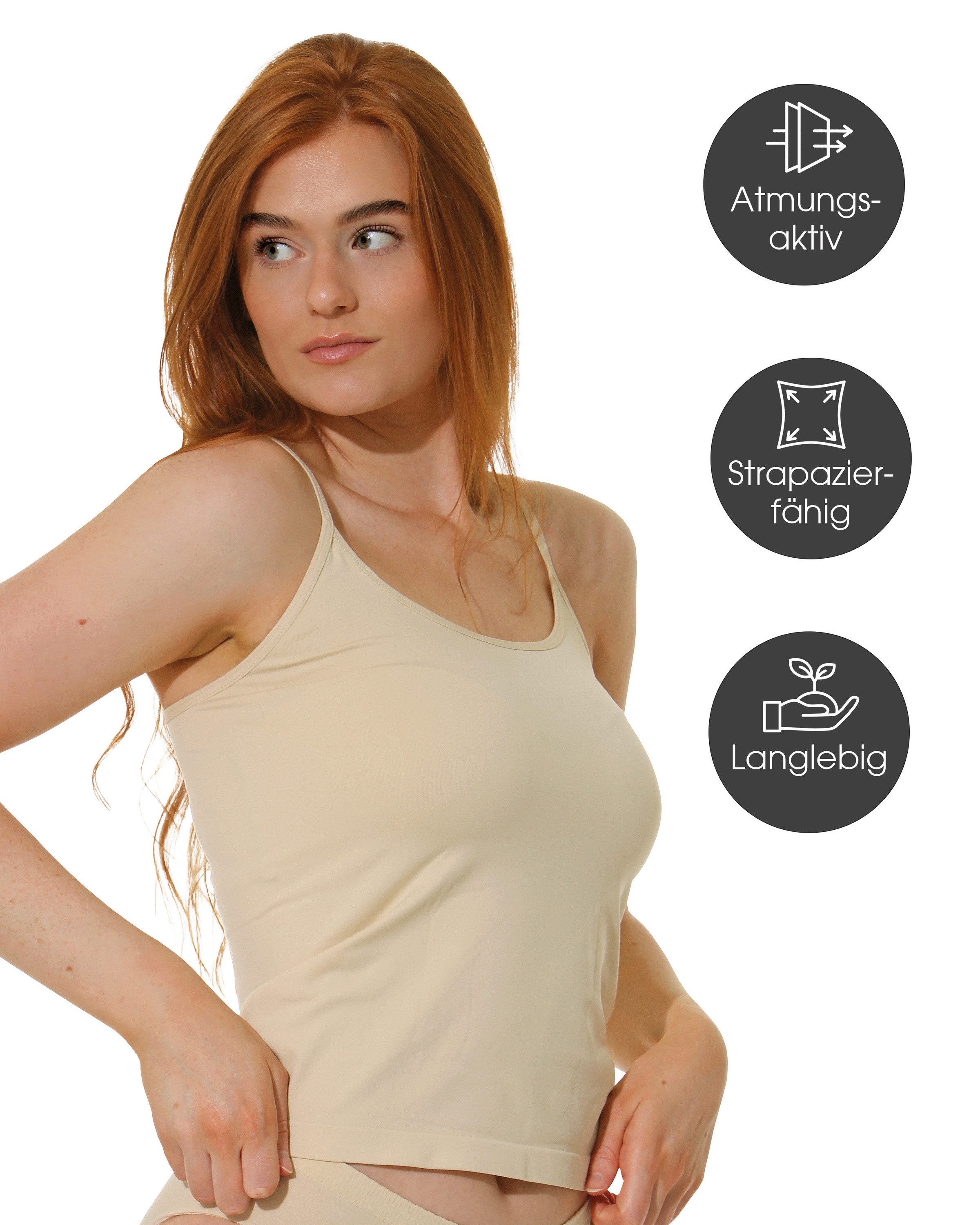 Yenita® Unterhemd Träger Top (4-St) in angenehmer Microfaser-Qualität – Bild 5 von 5