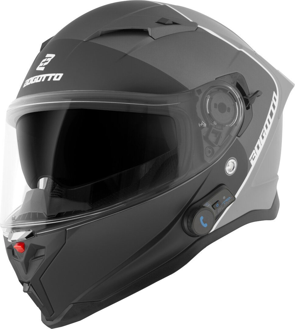 Bogotto Motorradhelm H153 BT SPN Bluetooth Helm, vorbereitet für Kommunikationssystem,integriertes Kommunikationss