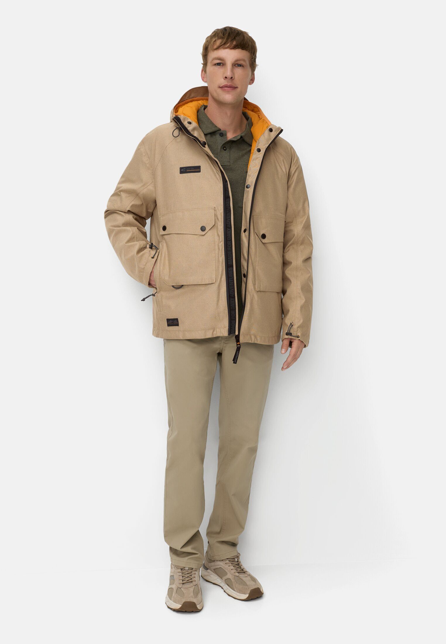 camel active Funktionsjacke teXXXactive® Jacke mit 2-in-1-Funktion Langarm Markenlabel