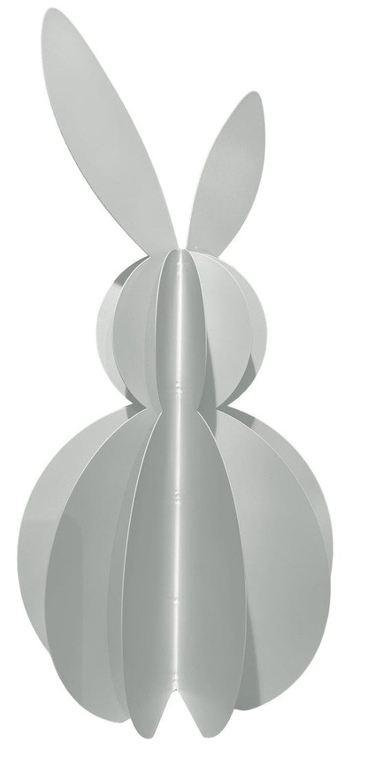 finehomegarden Osterhase Hase Ostern weiß Metall Ø10cm H20cm Skulptur Landhaus Osterfigur (1 St), Osterdekoration Osterdeko Hase zum Hinstellen Wabenhase / Paket