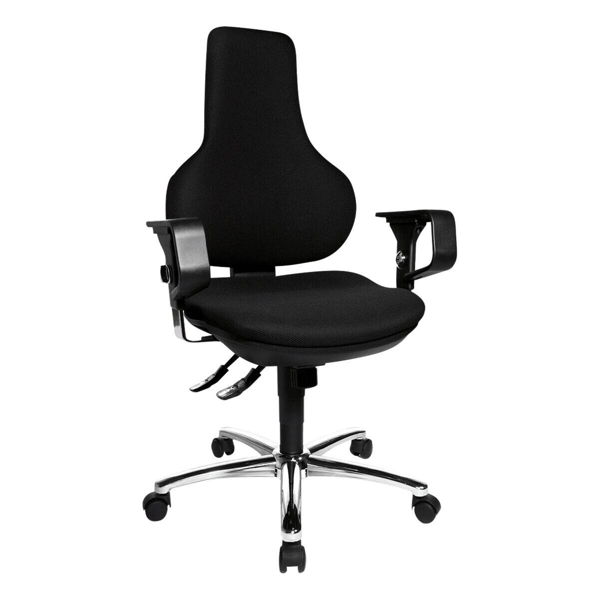 TOPSTAR Schreibtischstuhl Ergo Point SY Deluxe, mit Armlehnen, Bandscheibensitz, Lendenstütze, Lehnenhöhe 60 cm