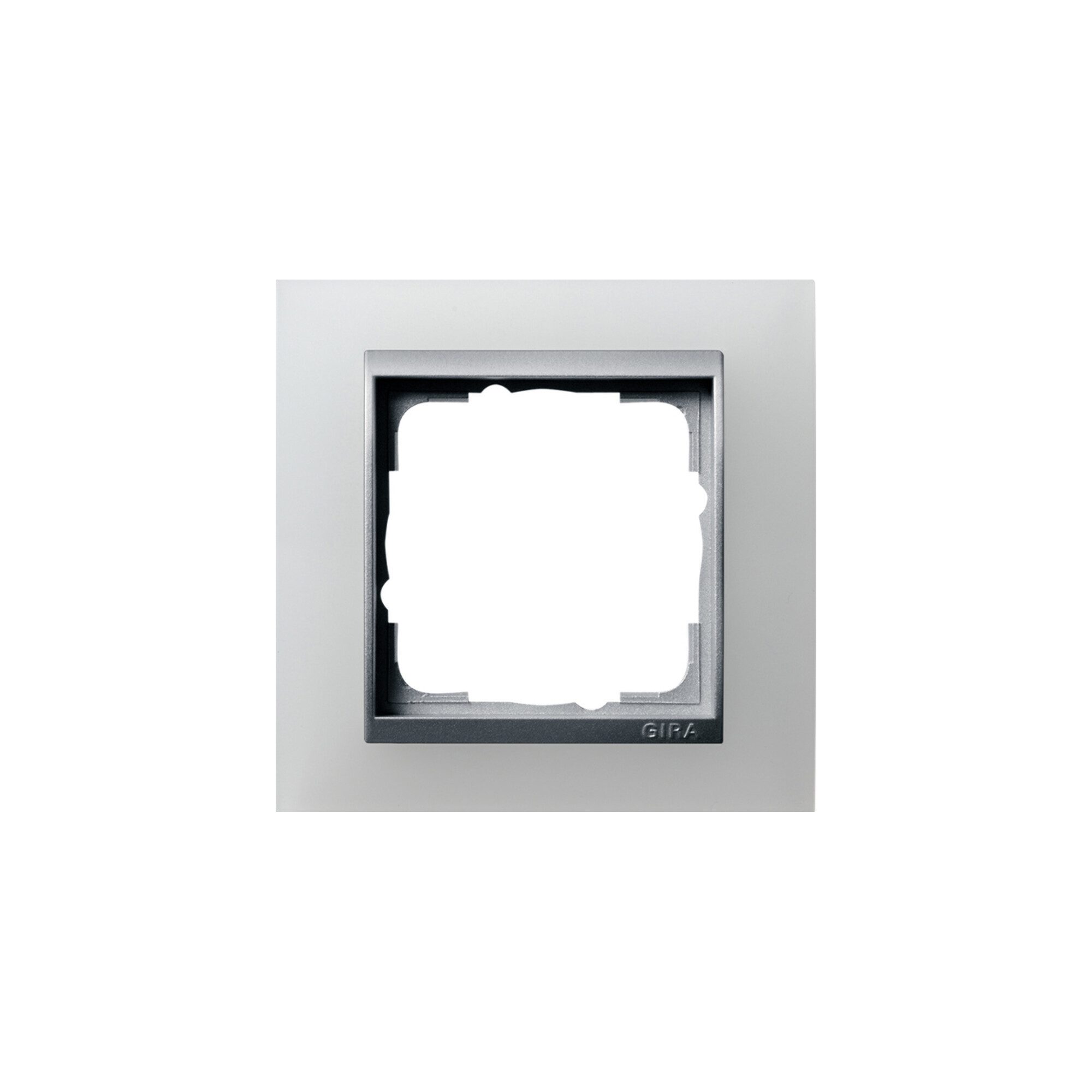 Abdeckplatte Gira Abdeckrahmen 1f.opak ws m.alu.ZL, Event 021150