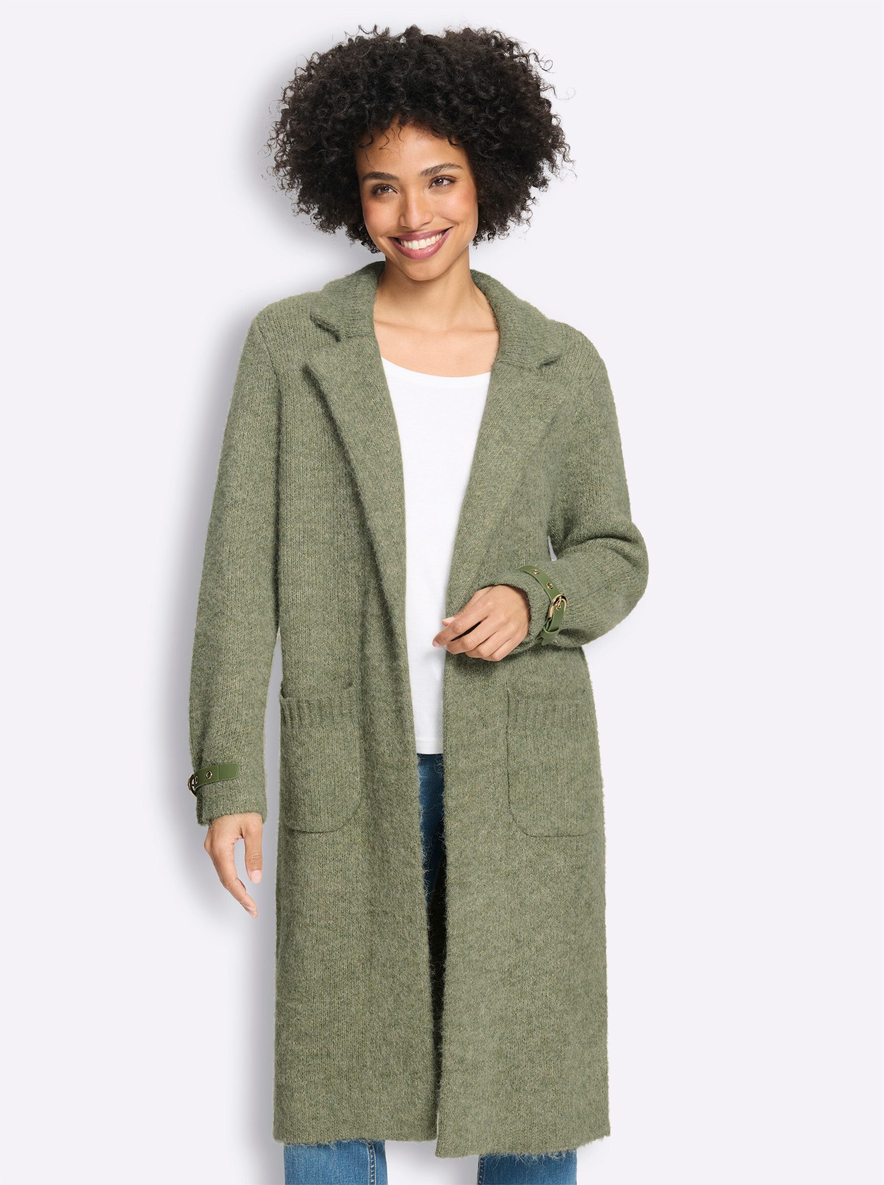 heine Strickjacke Strickmantel Langarm Jacquard