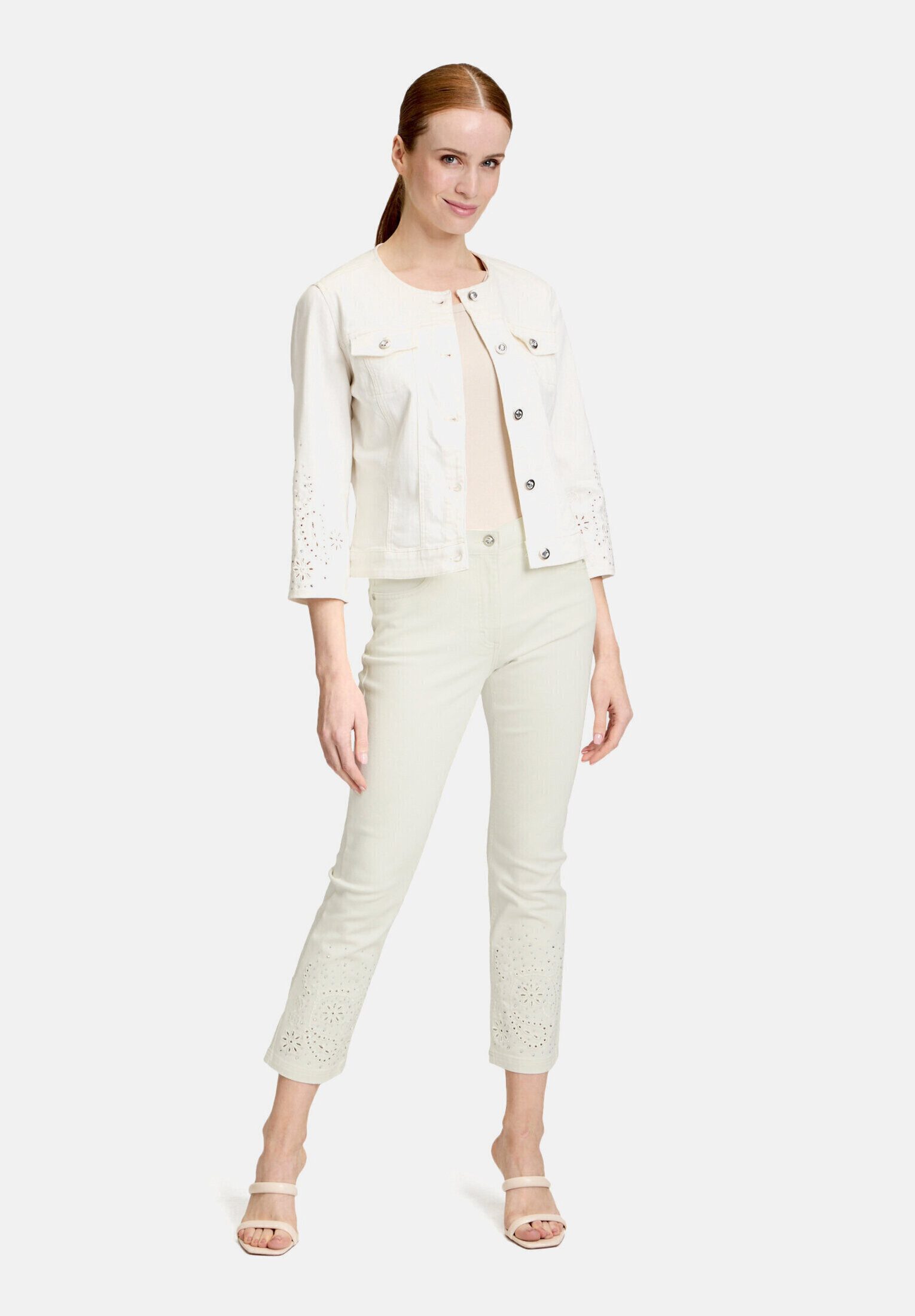 Betty Barclay Stoffhose Damen mit Stickerei Lochstickerei