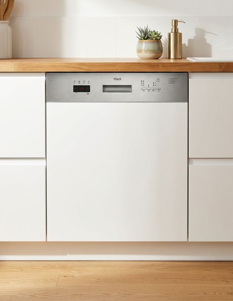 HTech teilintegrierbarer Geschirrspüler HTG26251, 12 Maßgedecke, integrierbar