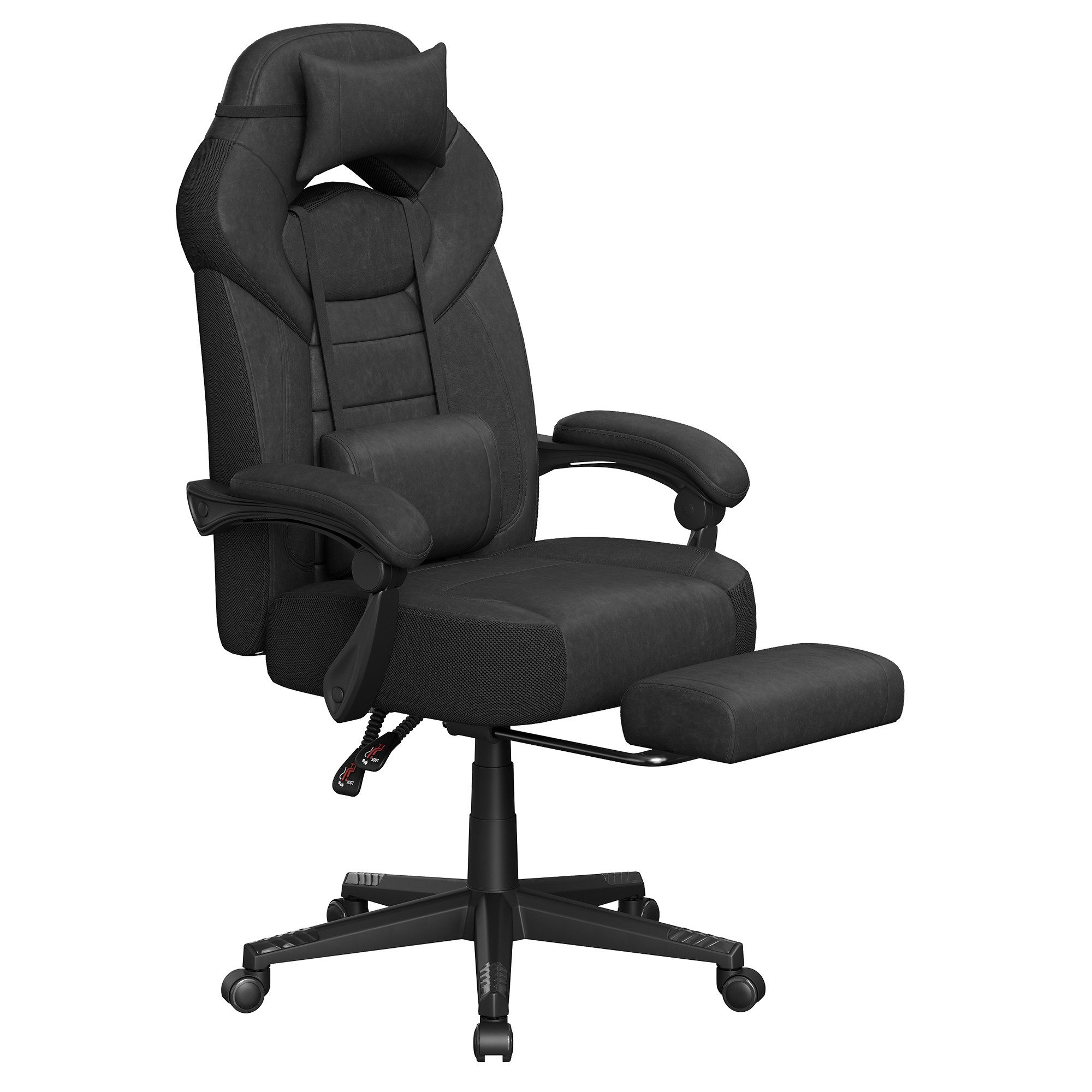 SONGMICS Bürostuhl, Gaming-Stuhl, Computerstuhl, ergonomisches Design, mit Fußstütze