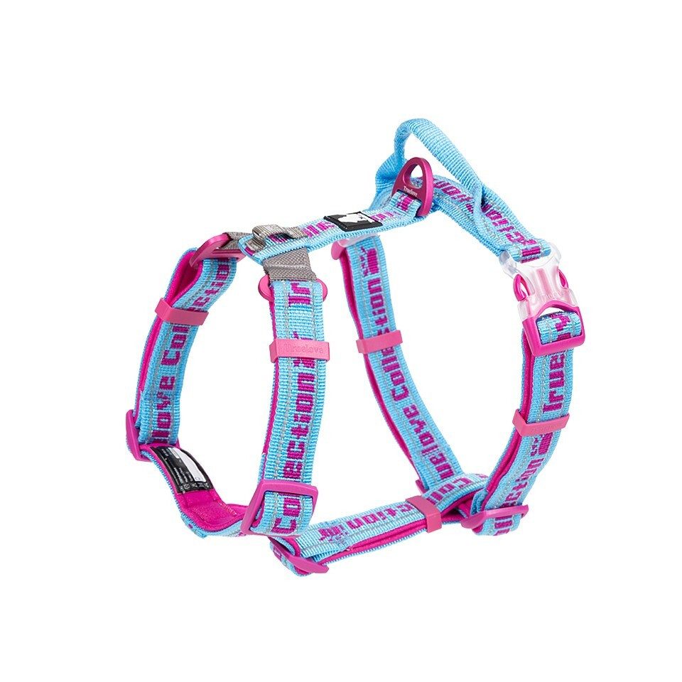 Truelove Hunde-Geschirr Escape Geschirr mit Neopren unterlegt blau/pink günstig online kaufen