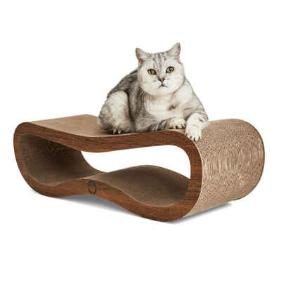 Canadian Cat Company Kratzpappe »Orbit 2.0 - walnuß«, (Qualitäts-Kratzbrett, XL Kratzmöbel mit Katzenminze), ergonomische Form