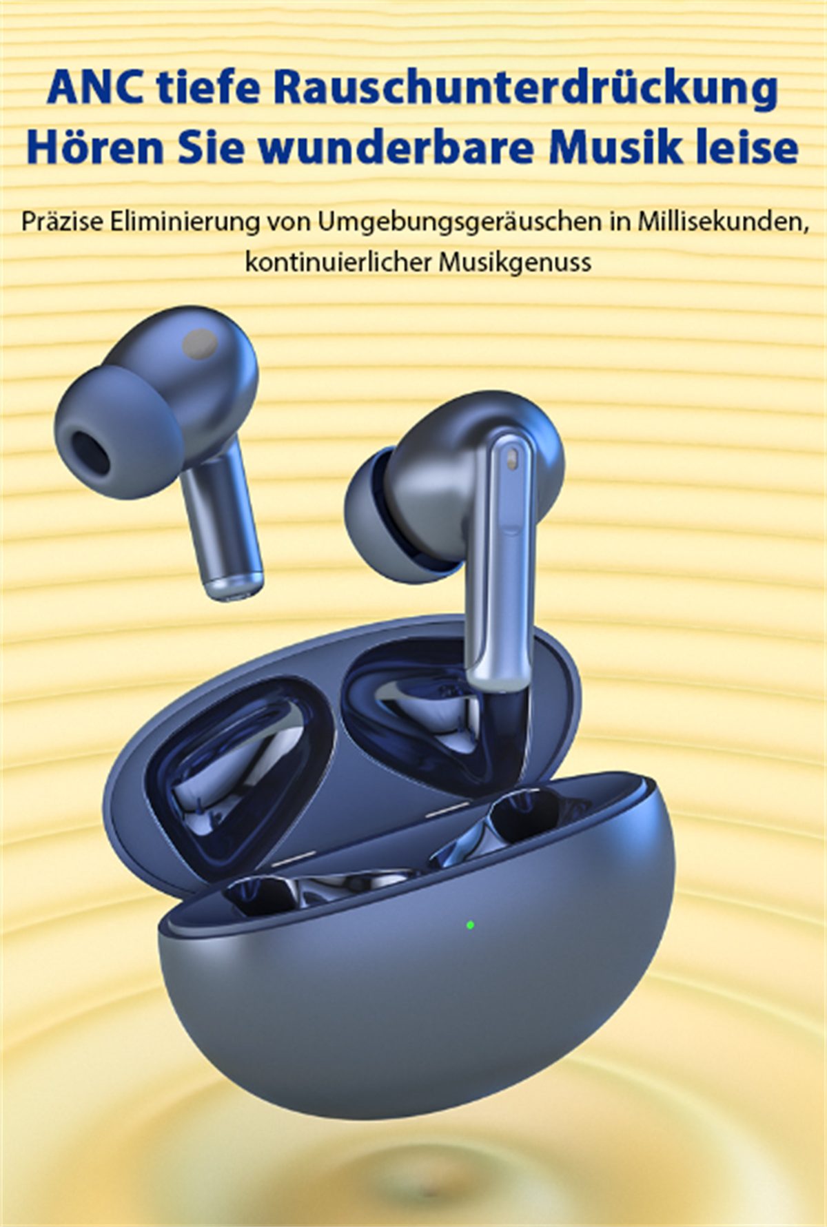 In-Ear-Kopfhörer selected carefully Kabellose Blau In-Ear-Kopfhörer ENC-Rauschunterdrückung Fingerabdruck-Touch