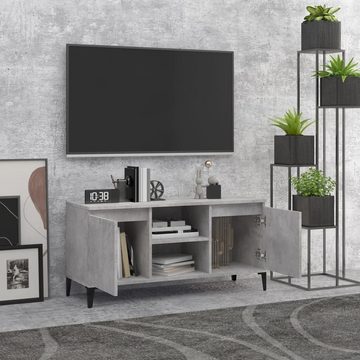 furnicato TV-Schrank mit Metallbeinen Betongrau 103,5x35x50 cm