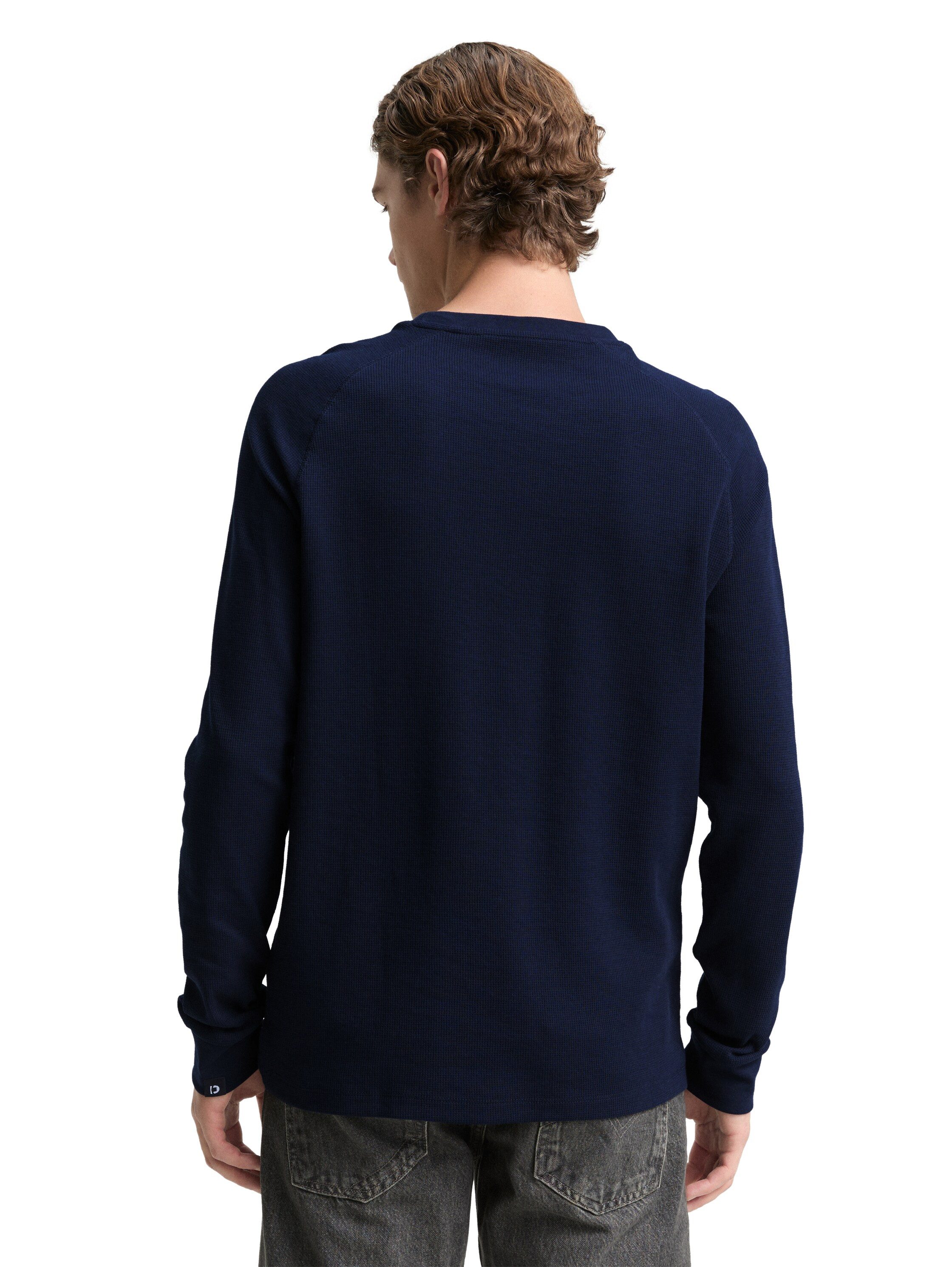 TOM TAILOR Denim Rundhalsshirt mit Logo Stickerei günstig online kaufen