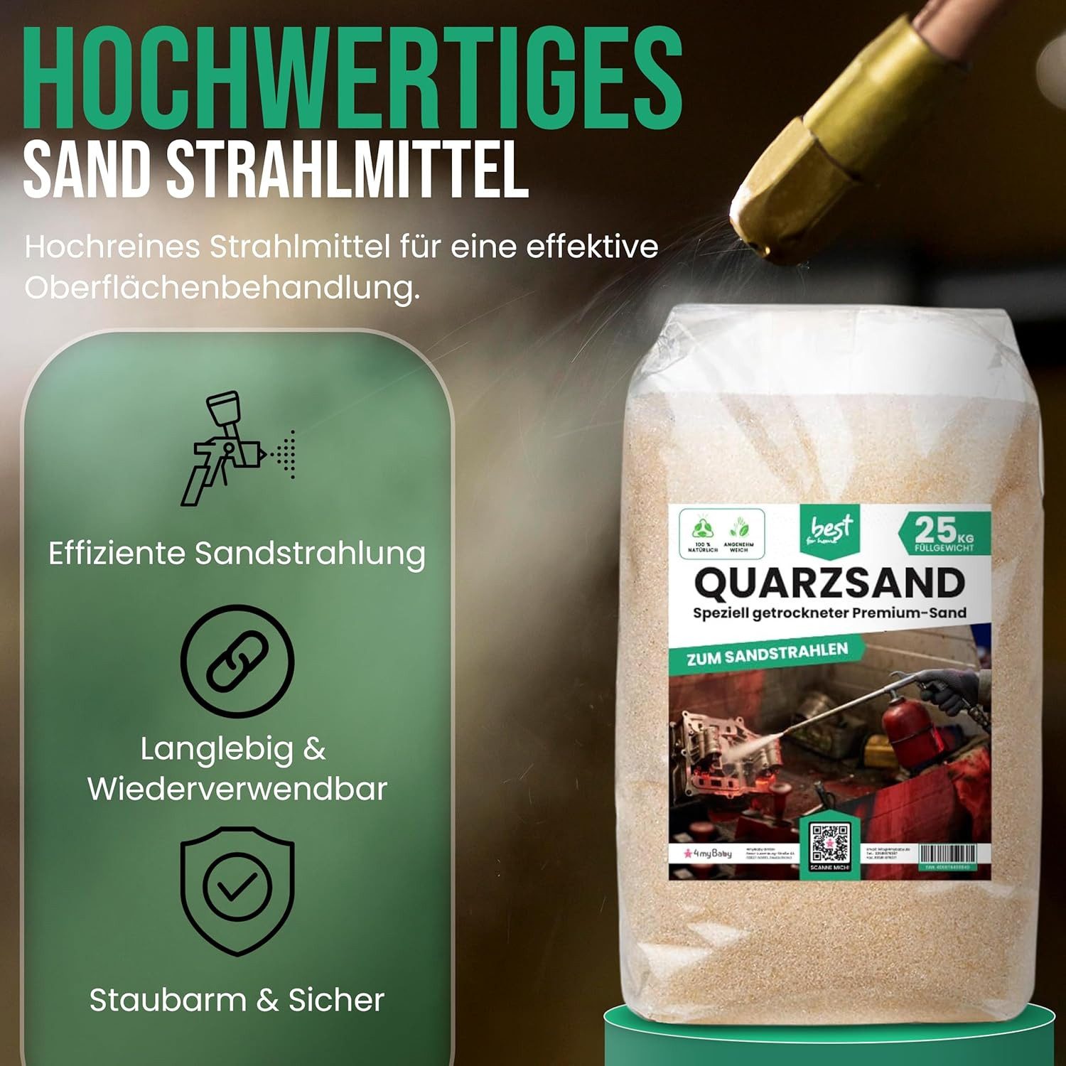 Best for Home Sand Sandstrahlsand 25 kg – Hochwertiger Quarzsand für effekt günstig online kaufen