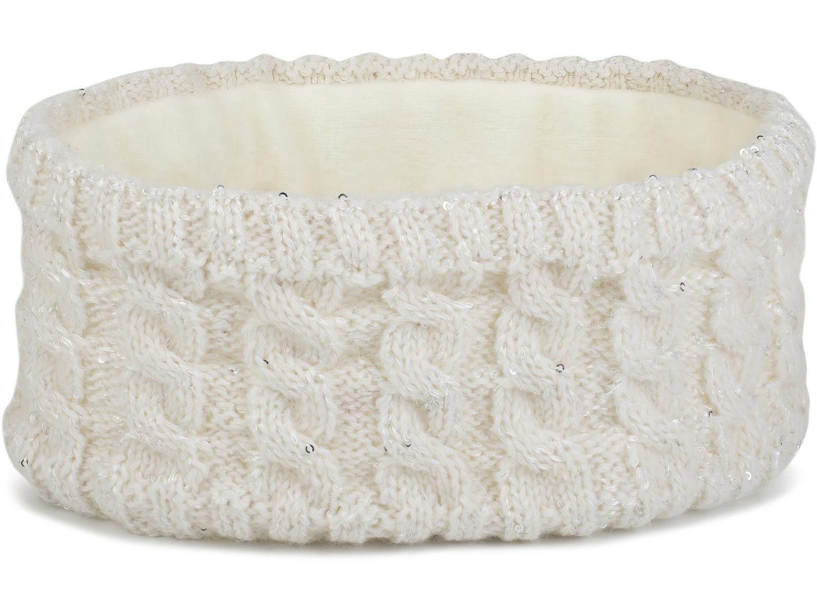 styleBREAKER Stirnband Strick Stirnband Zopfmuster Pailletten (1-St)