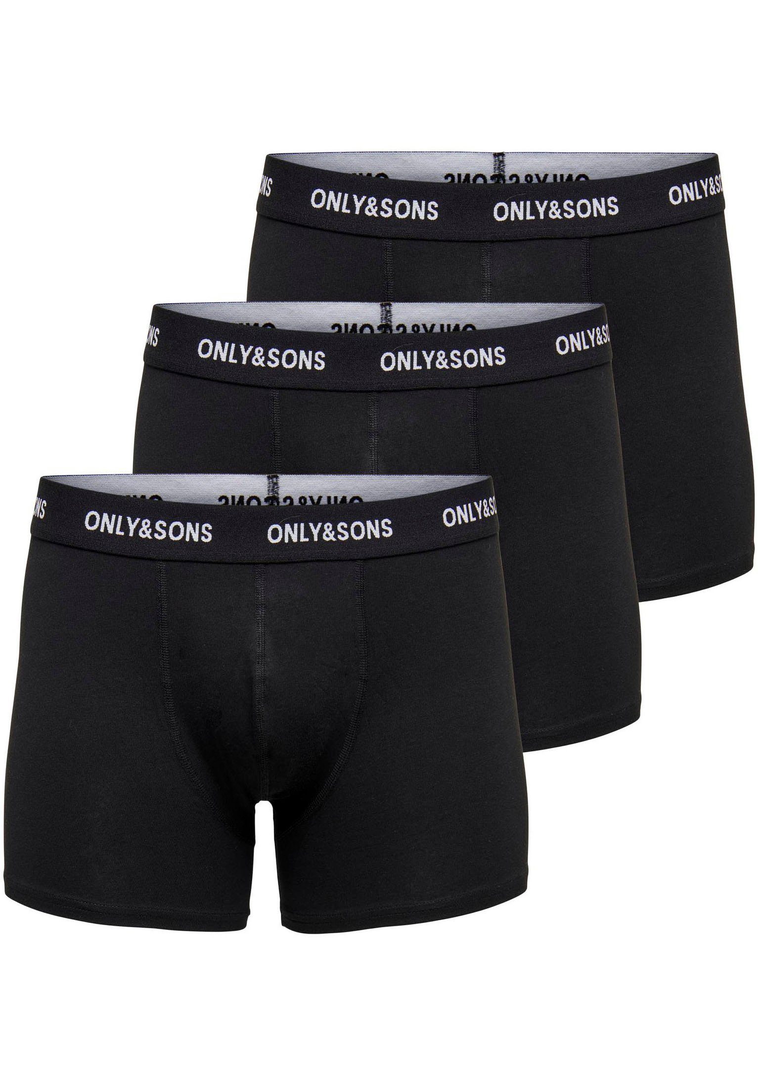 ONLY & SONS Trunk ONSFITZ SOLID BLACK TRUNK 3PACK3854 NOOS (Packung, 3-St) BLACK WAISTBAND