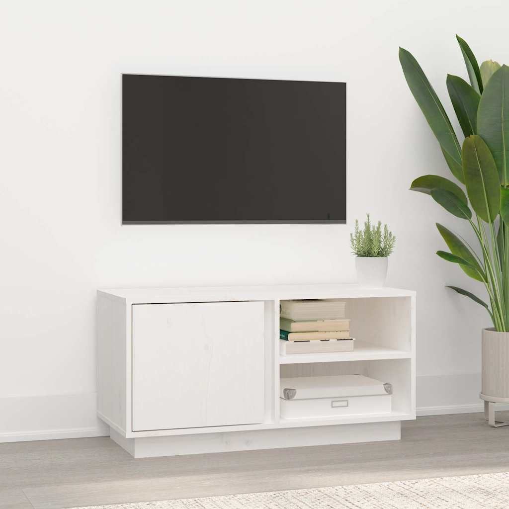 vidaXL TV-Schrank TV-Schrank Weiß 80x35x40,5 cm Massivholz Kiefer (1-St)
