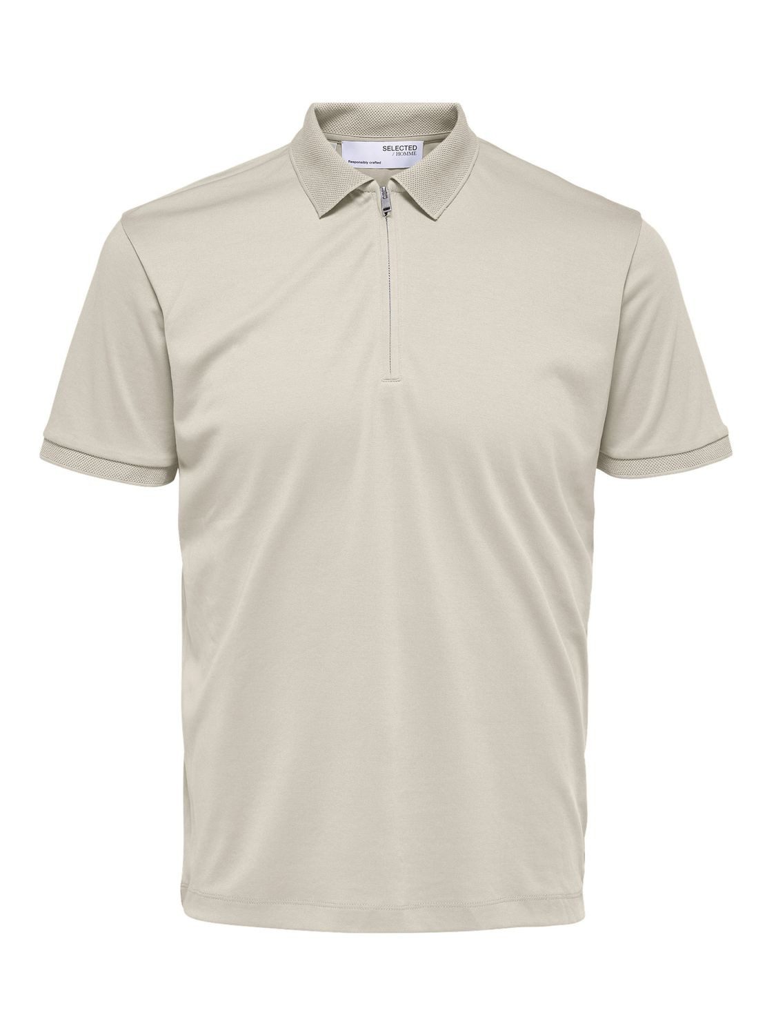 SELECTED HOMME Poloshirt SLMFAVE ZIP SS (1-tlg) aus Baumwollmix