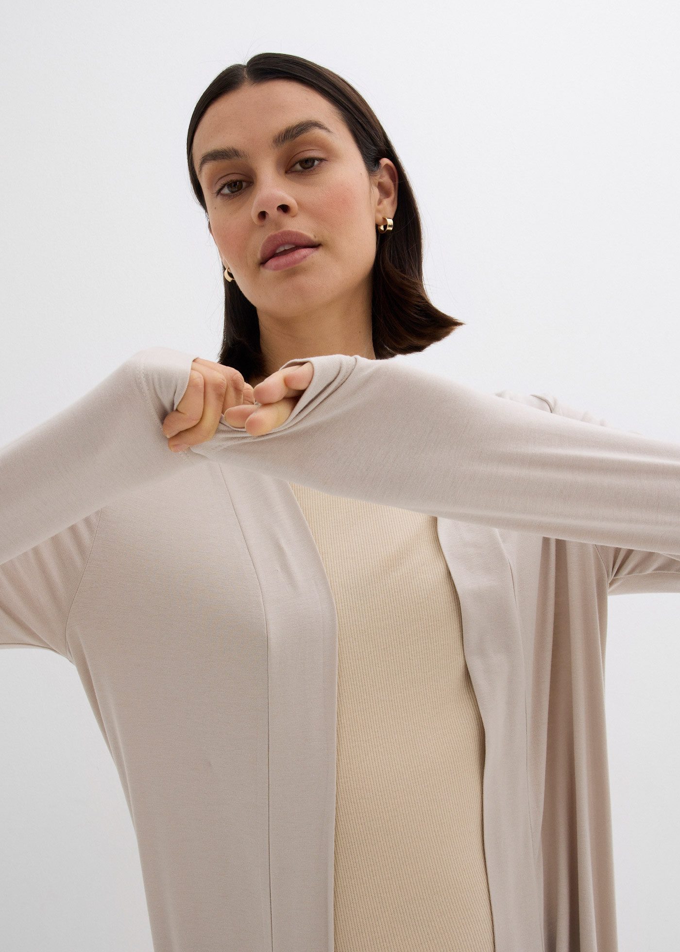 bonprix Shirtjacke gerade Passform, offene Schnittform ohne Verschluss günstig online kaufen