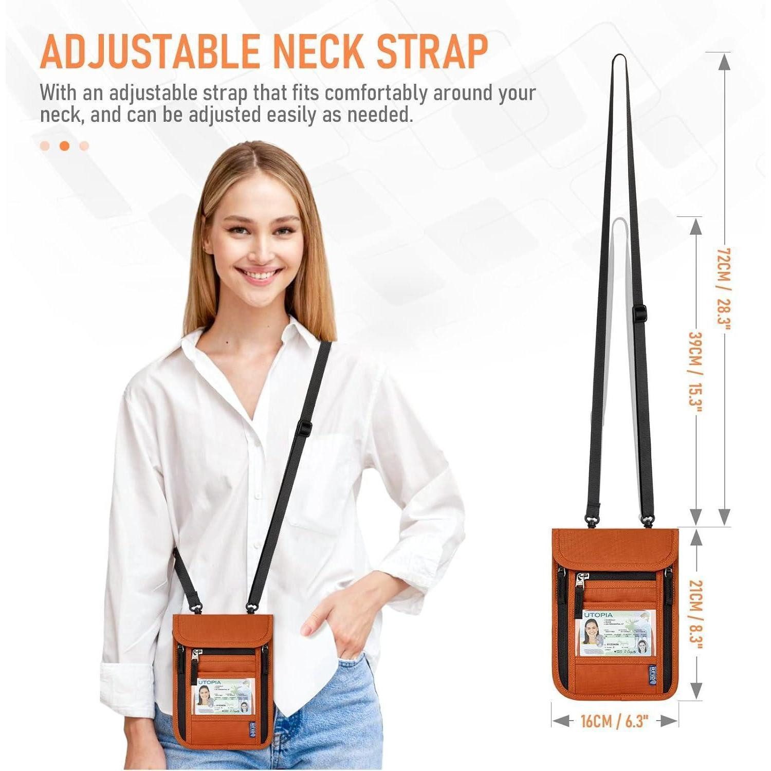 LuxusKollektion Brustbeutel Brustbeutel RFID Schutz Mehrere Taschen Reisegeldbeutel Brusttasche – Bild 5 von 5
