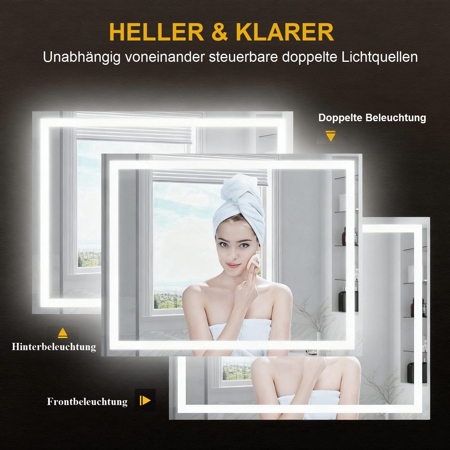 YOLEO Badspiegel LED-Spiegel für Badezimmer mit günstig online kaufen