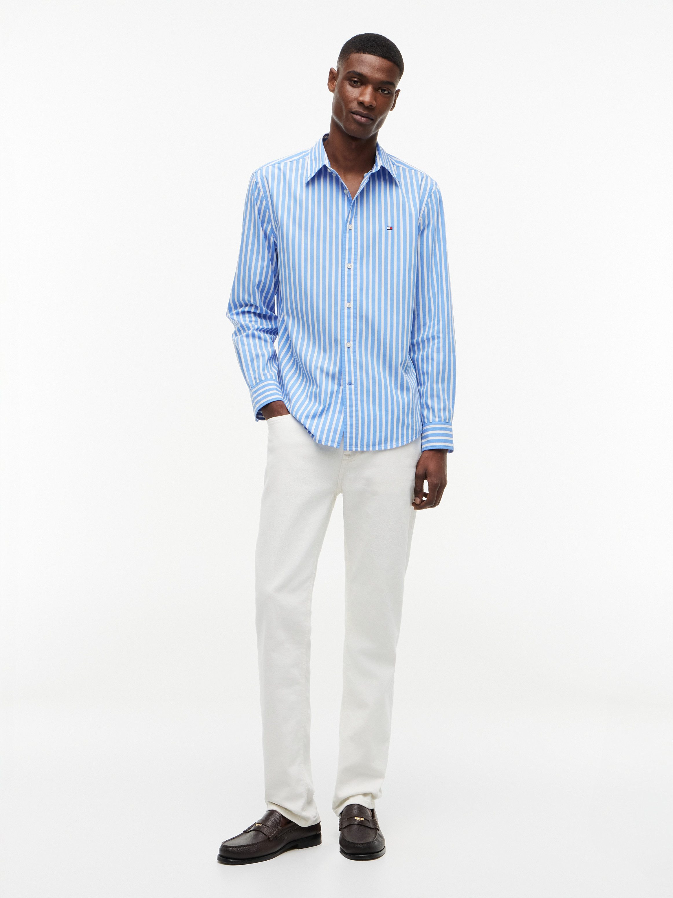 Tommy Hilfiger Langarmhemd FLEX POPLIN SEASONAL STRIPE SHT Regular Fit Flex Cotton – Bild 4 von 5
