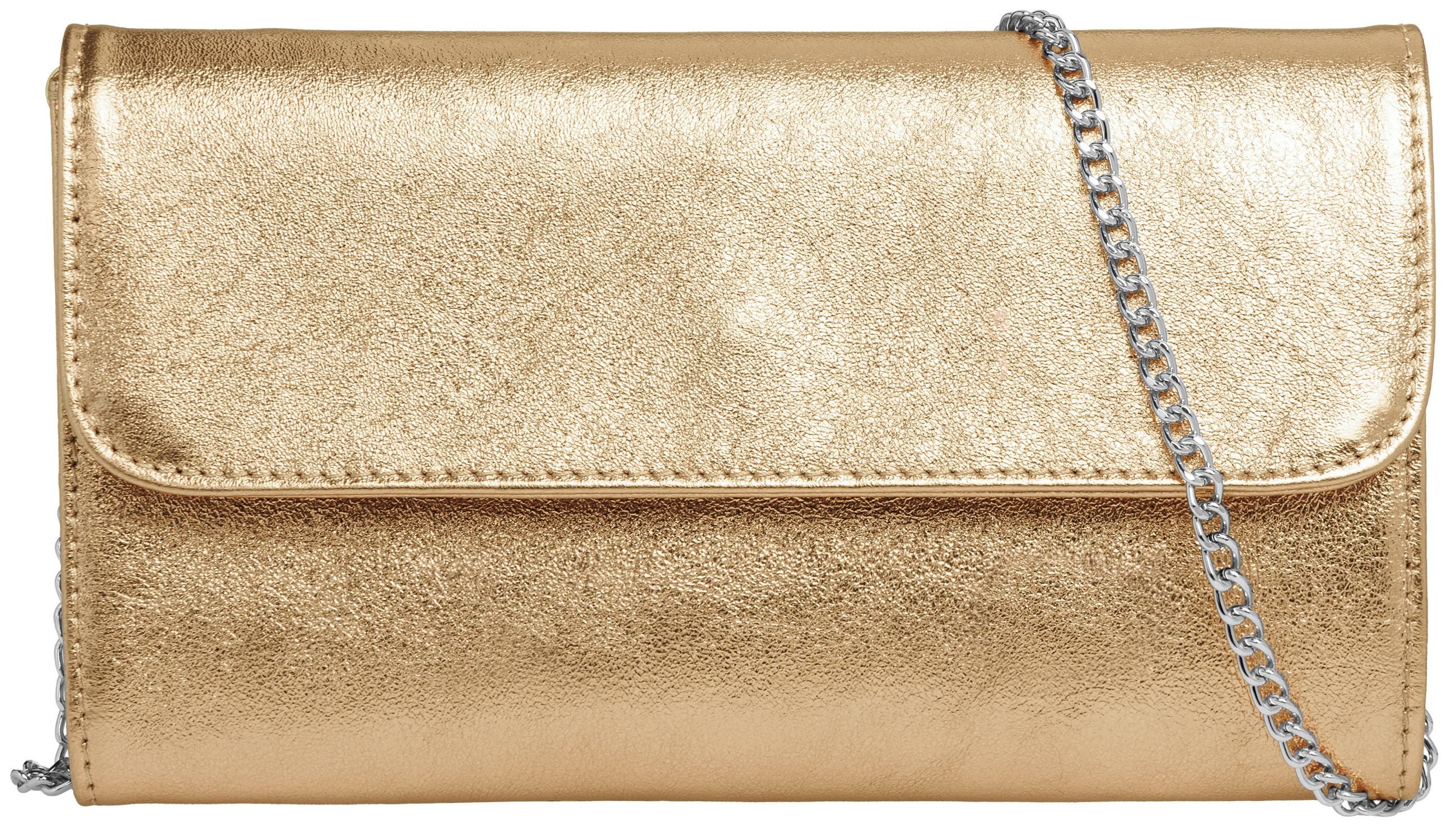 Caspar Clutch Abendtasche Metallic Leder Damen Tasche - PREMIUM LINE - Modell No.779, leicht, elegant & langlebig- 100% Echtleder - Handmade in Italy