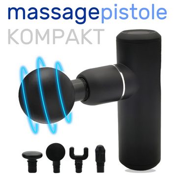 LuxNice Massagegerät Massagepistole Kompakt, Akku, Massagegerät, 4 Massageköpfe, mit Aufbewahrungstasche, Aufladen per USB-C Kabel