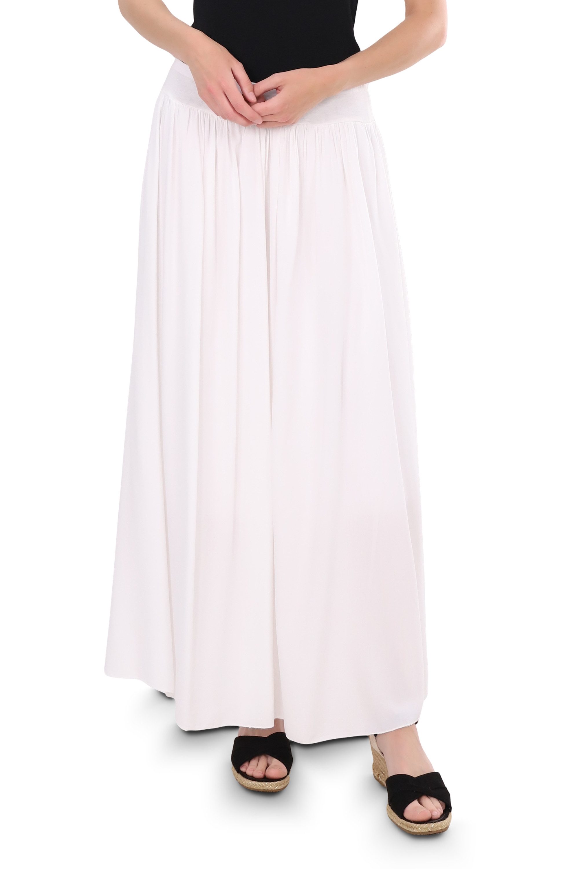 malito more than fashion Sommerrock malito Damen Maxi Rock, langer Rock blickdicht, Sommerrock mit Bund leichter eleganter Sommer Rock