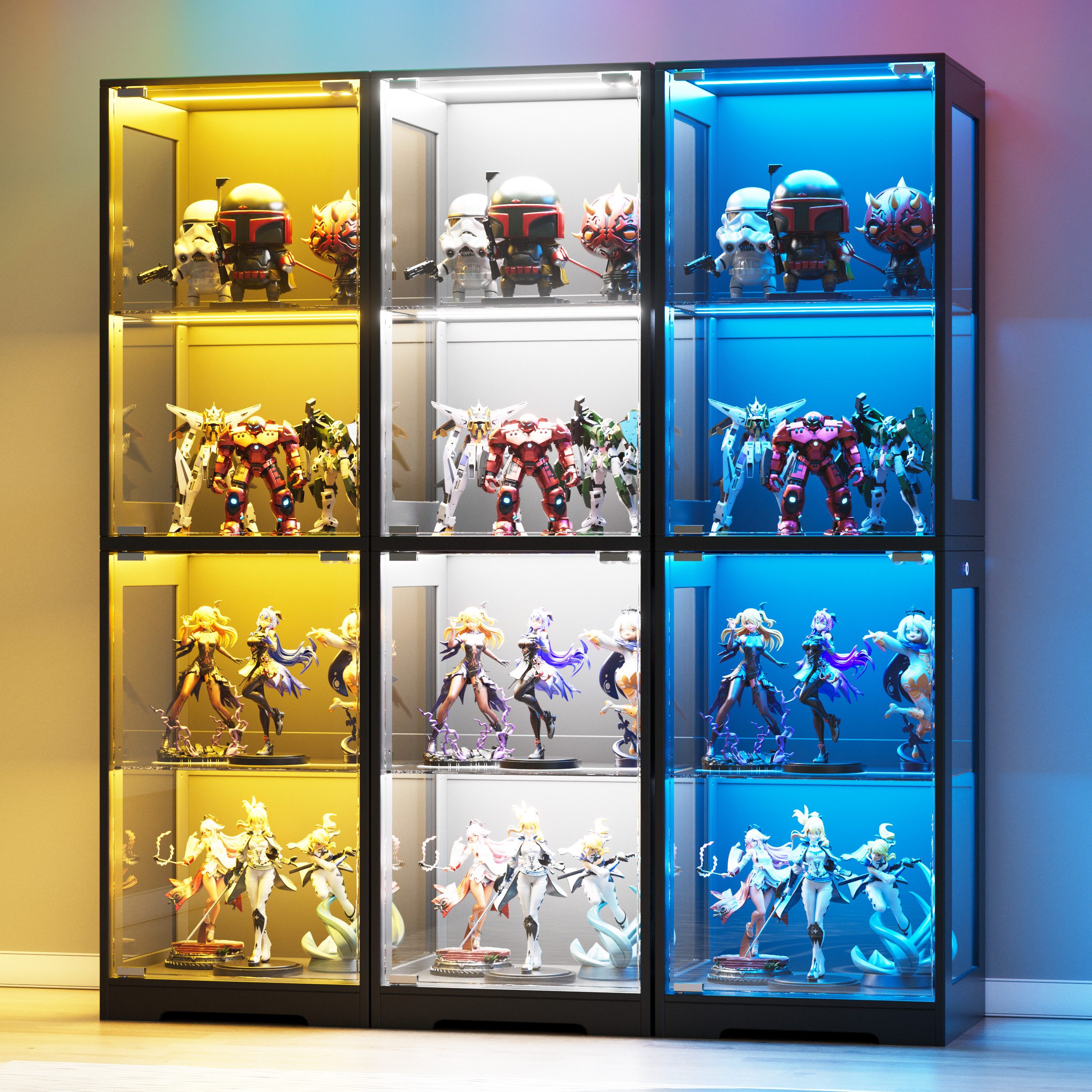 TWSOUL Glasvitrine Ausstellungsschrank mit Glastür&höhenverstellbaren Regal günstig online kaufen