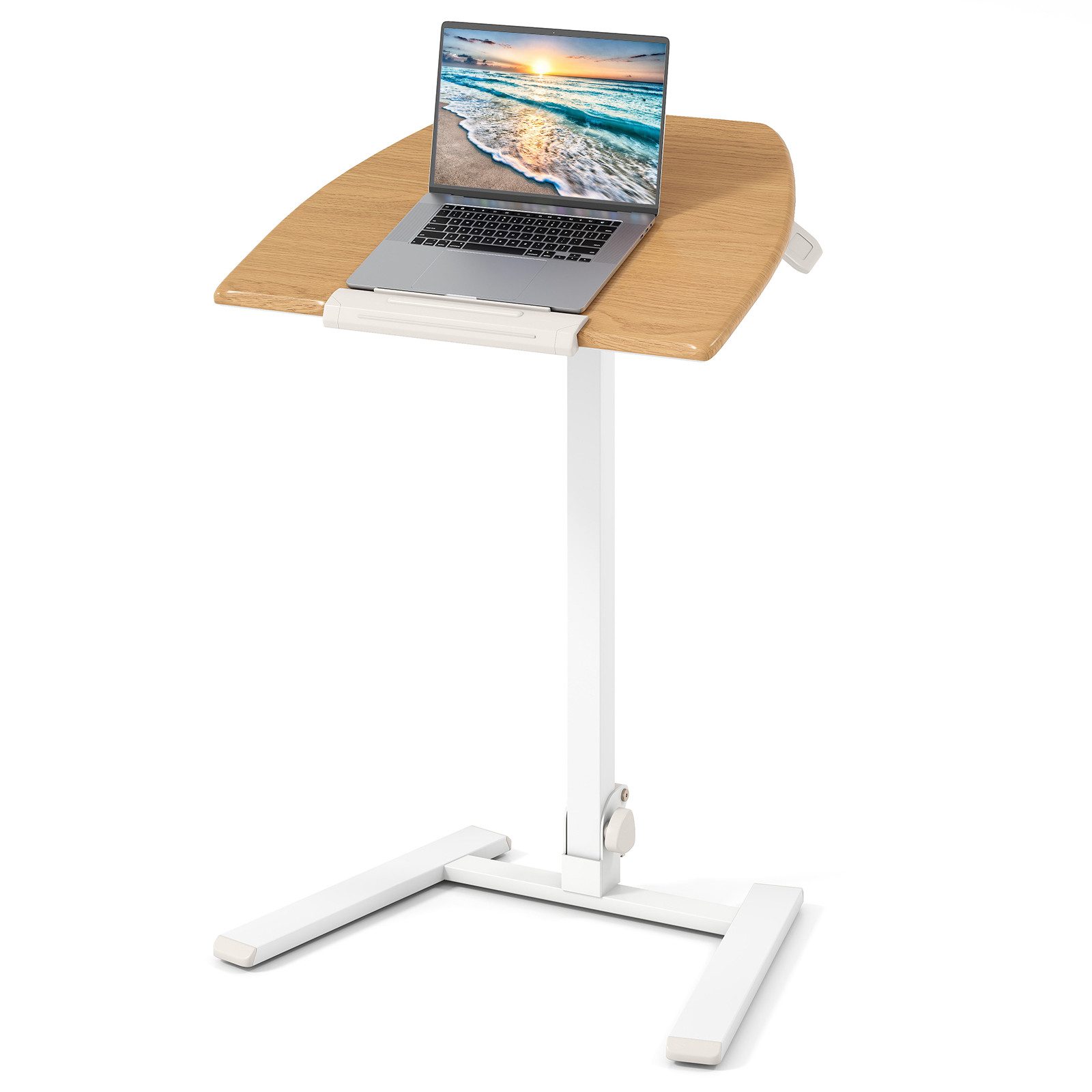 COSTWAY Laptoptisch, für Sofa & Bett klappbar höhenverstellbar mit Rollen